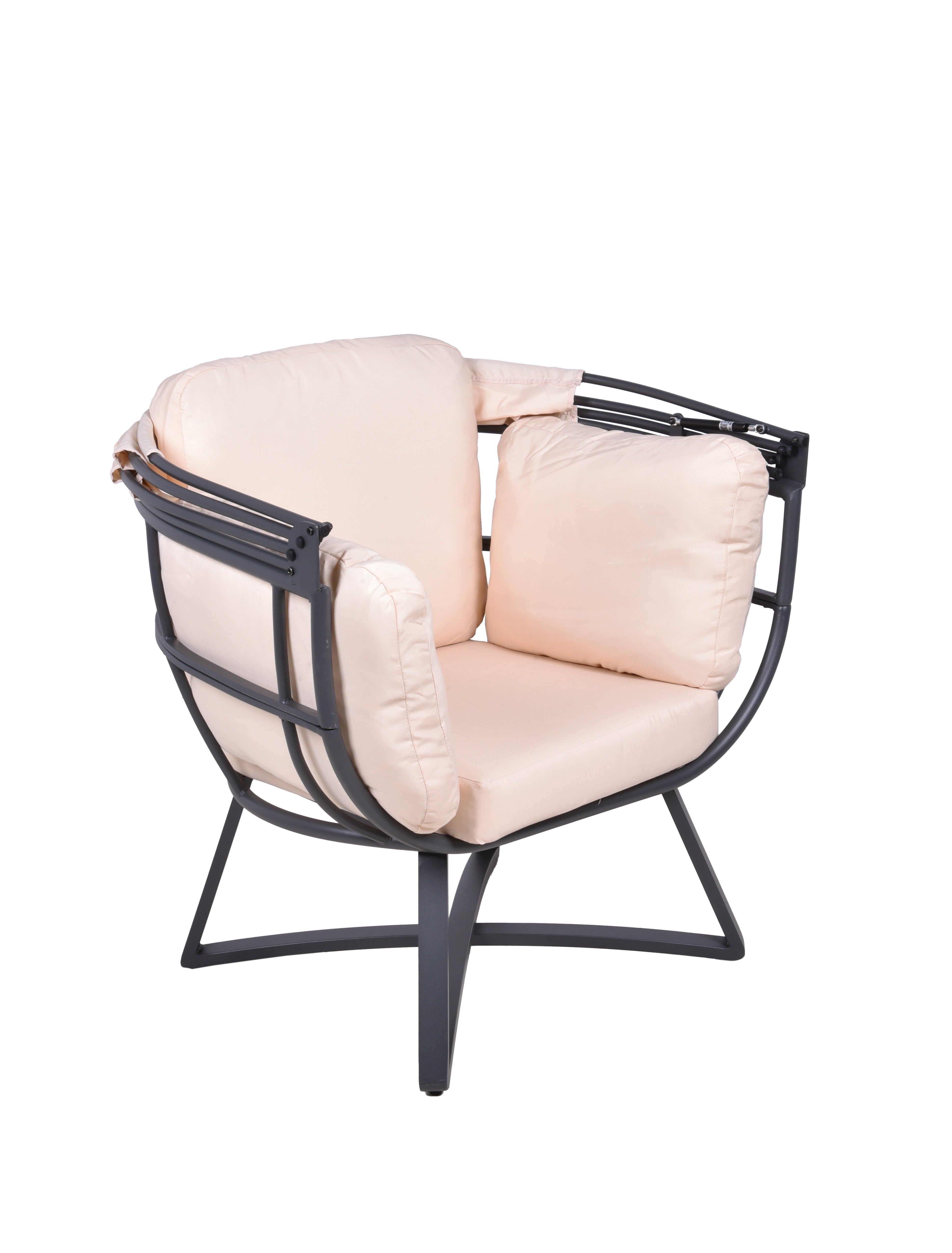 Gartensessel Loungesessel DELOS Hängesessel mit Dach Korb-Sessel beige von Garden Pleasure
