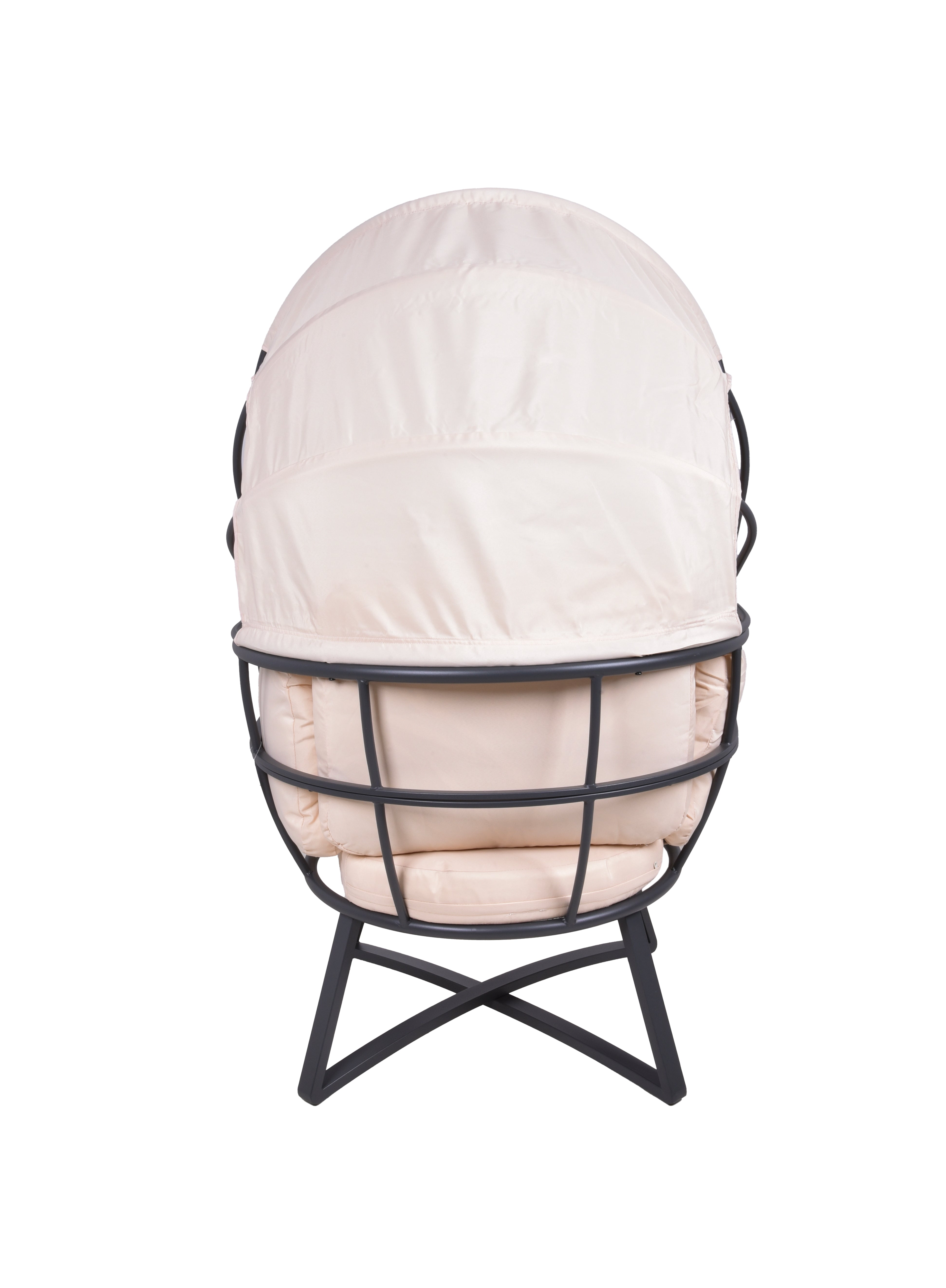 Gartensessel Loungesessel DELOS Hängesessel mit Dach Korb-Sessel beige von Garden Pleasure