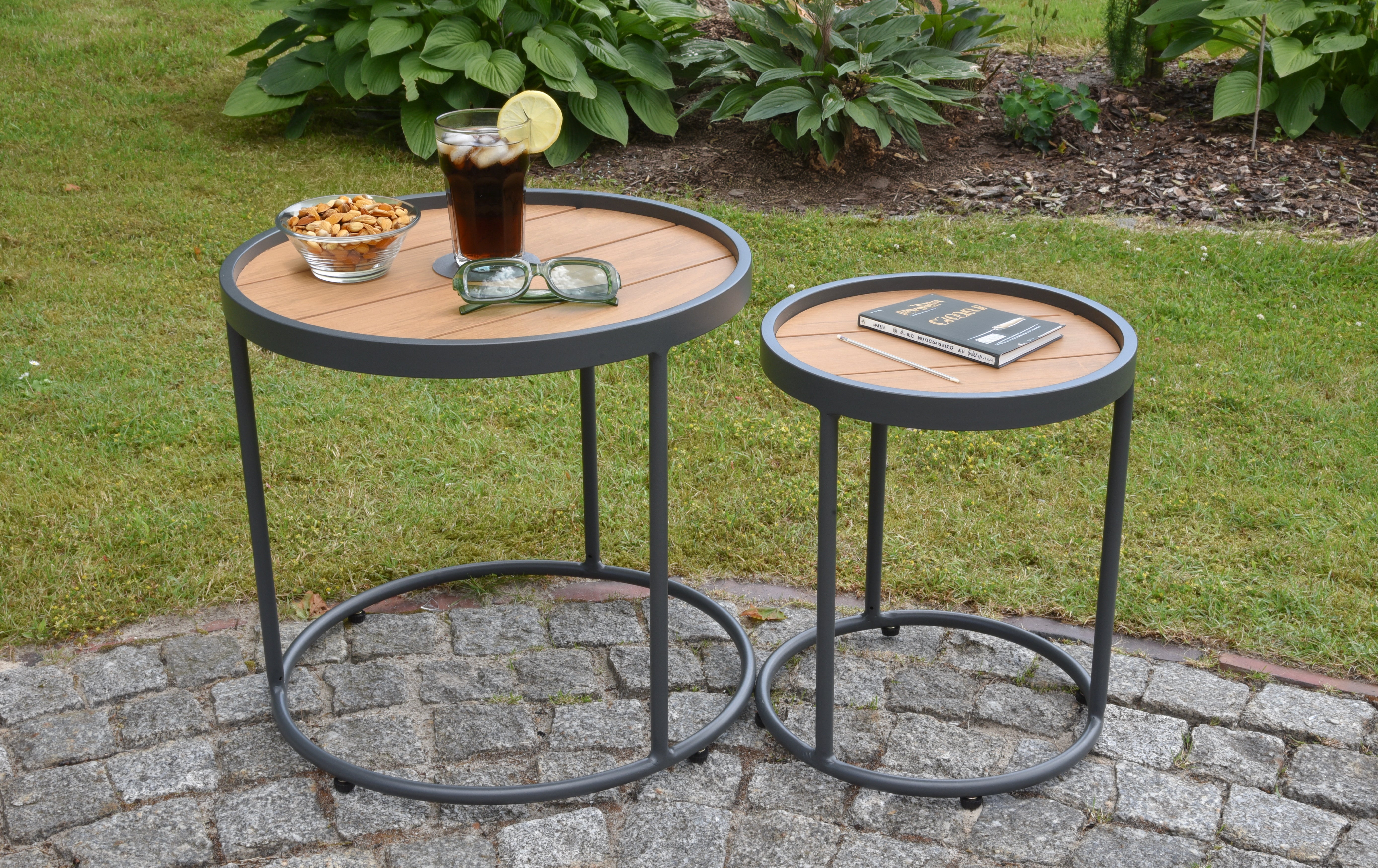 Beistelltisch-Set Loungetisch SILEA 2er Satztische quadratisch modern von Garden Pleasure