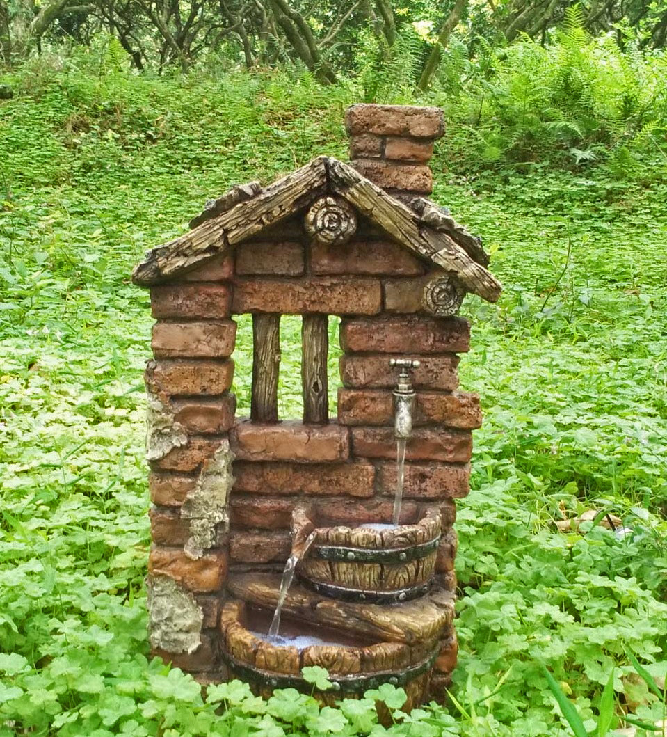 Zierbrunnen Wandbrunnen HERA Gartenbrunnen Wasserspiel Hauswand-Optik von Garden Pleasure