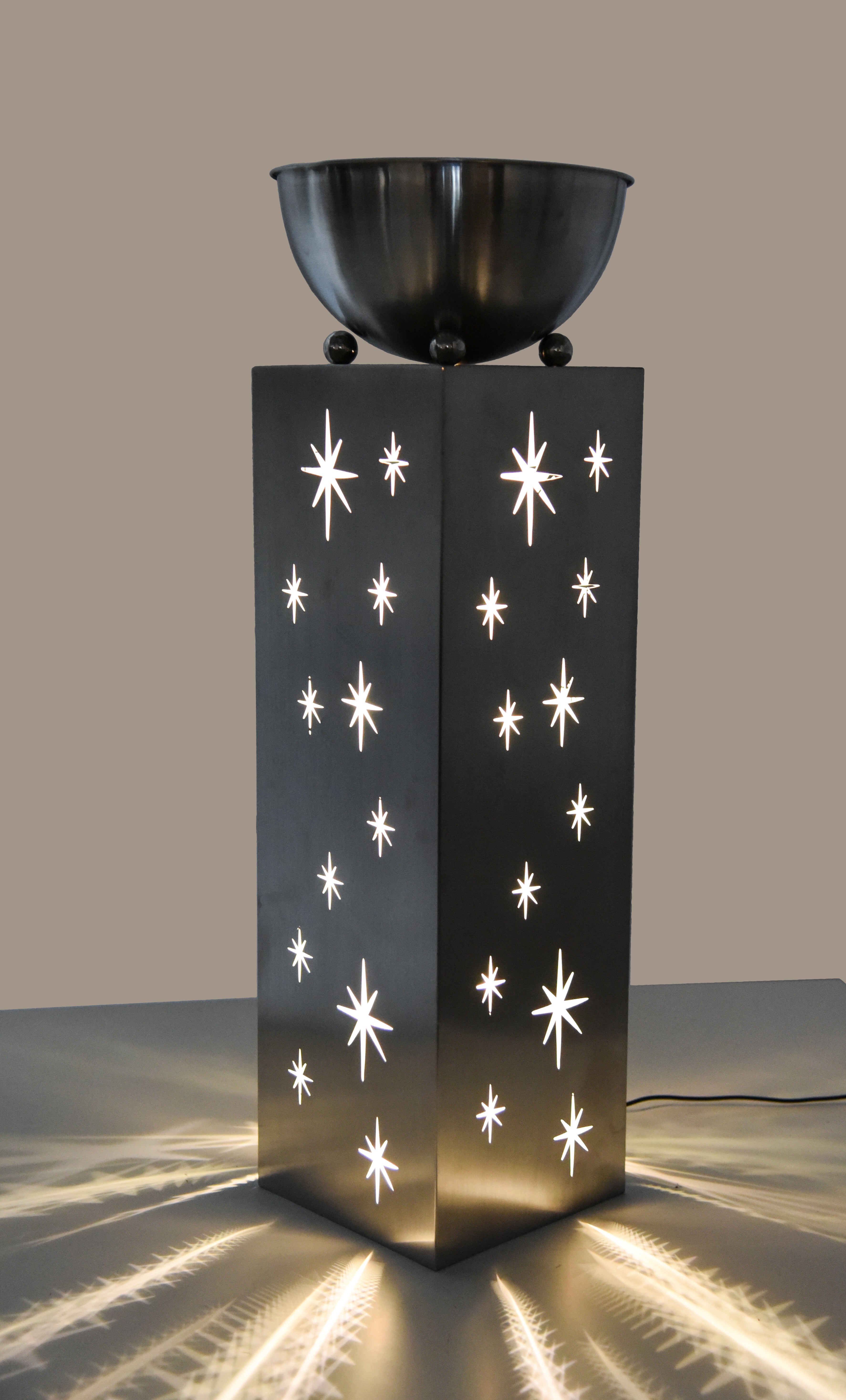 Sternensäule Lichtsäule Edelstahlsäule Dekosäule mit LED von Garden Pleasure