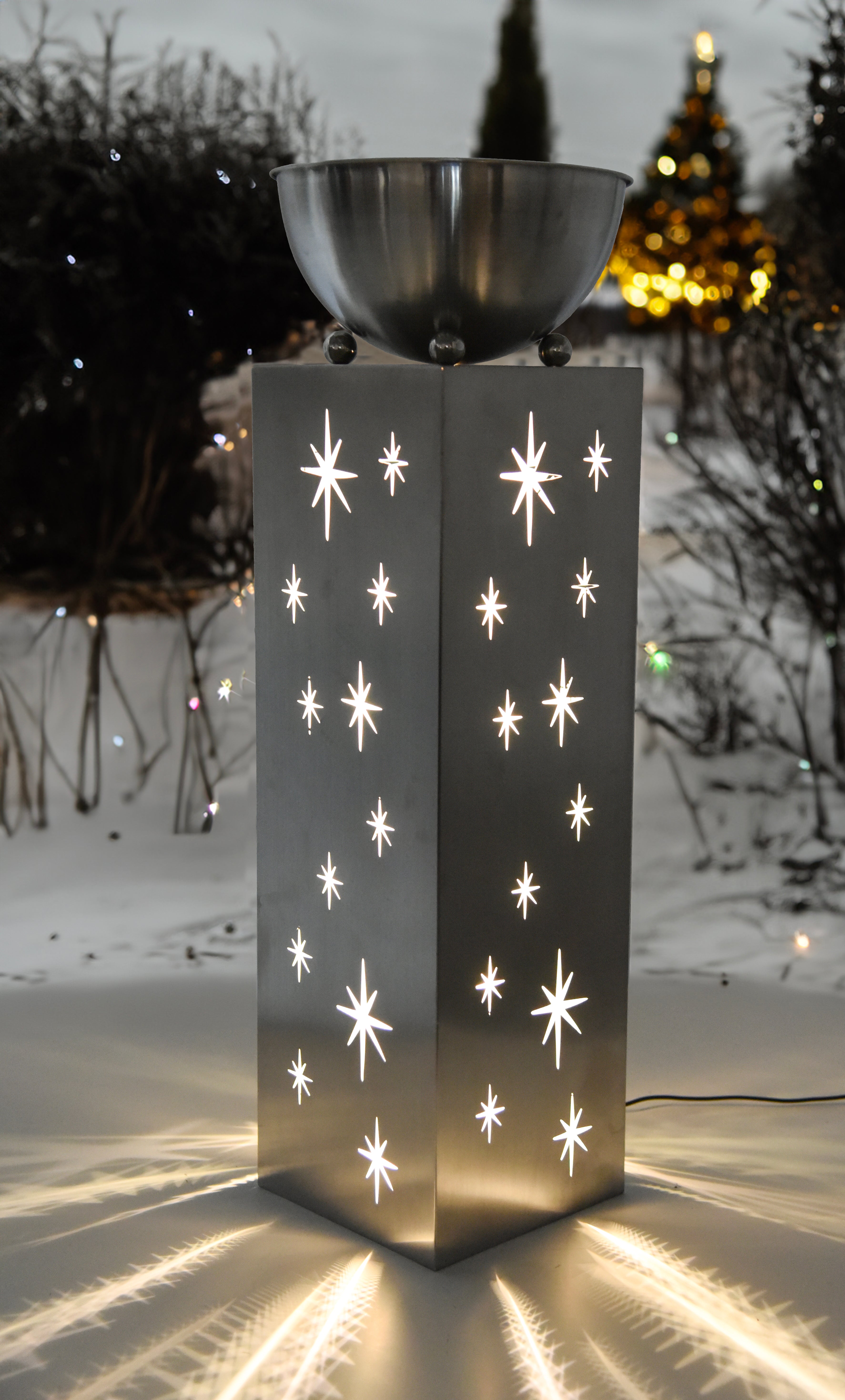 Sternensäule Lichtsäule Edelstahlsäule Dekosäule mit LED von Garden Pleasure