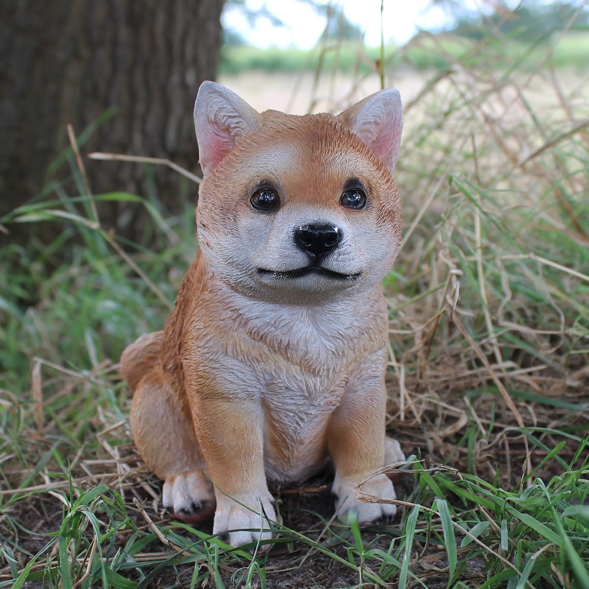 Hunde Figur Shiba Inu sitzend Tierfigur