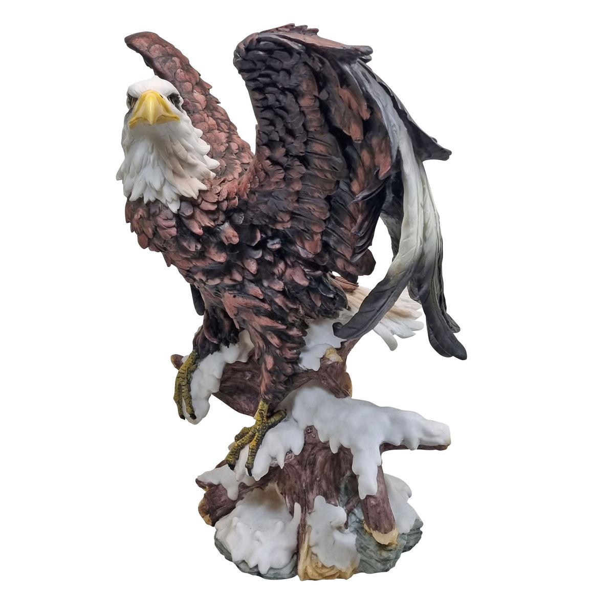 Adler Figur groß Weißkopfseeadler Elvis mit ausgebreiteten Flügeln Gartenfigur Adler wetterfest Greifvogel Deko für Garten Terrasse und Wohnbereich