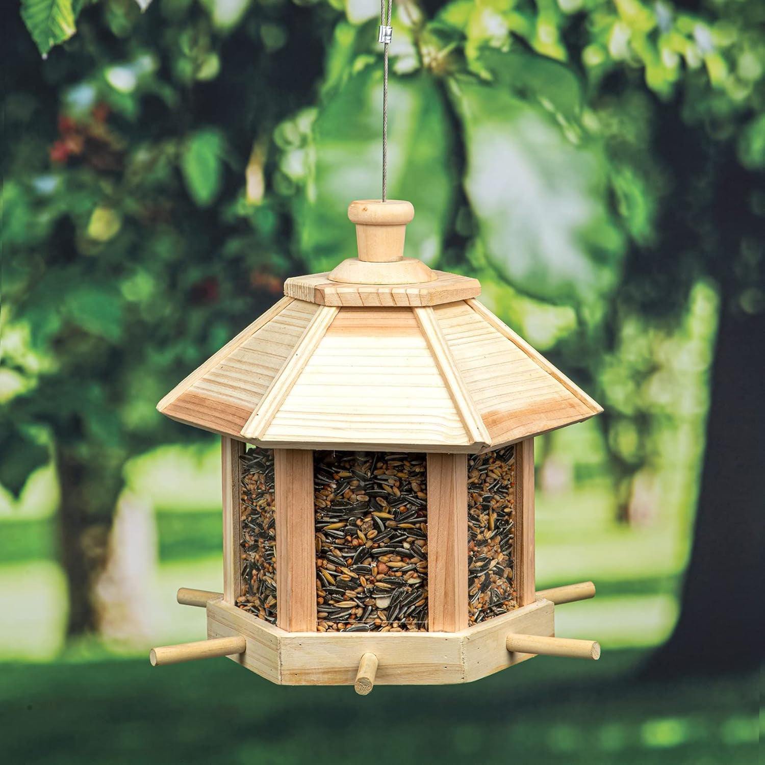 Vogelhaus Vogelfutterhaus Vogelfutterstelle aus Zedernholz zum aufhängen Futterhäuschen