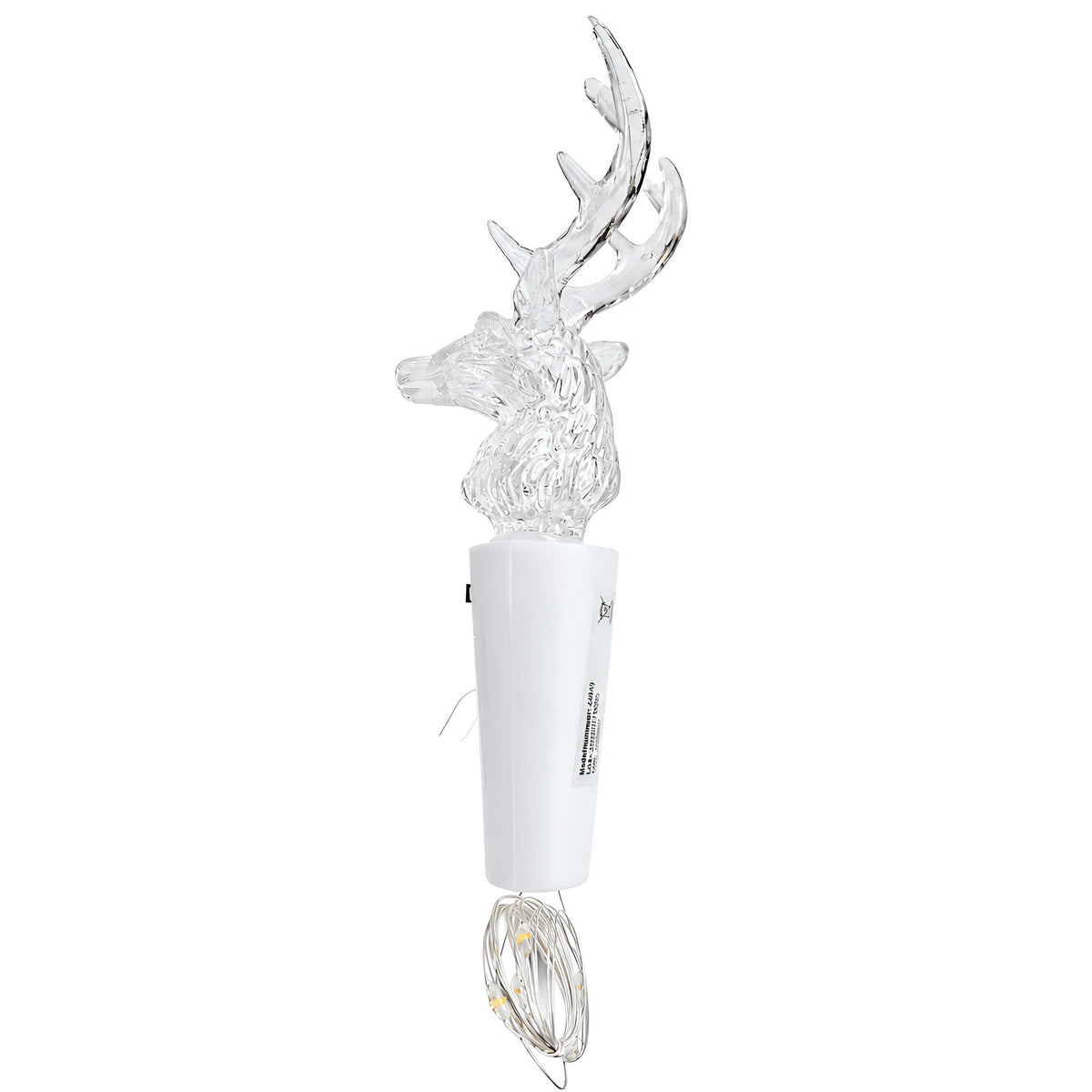 LED Flaschenlicht mit beleuchtetem Hirschkopf - Warmweißes Licht, Dekorative Flaschenbeleuchtung mit Micro Lichterkette