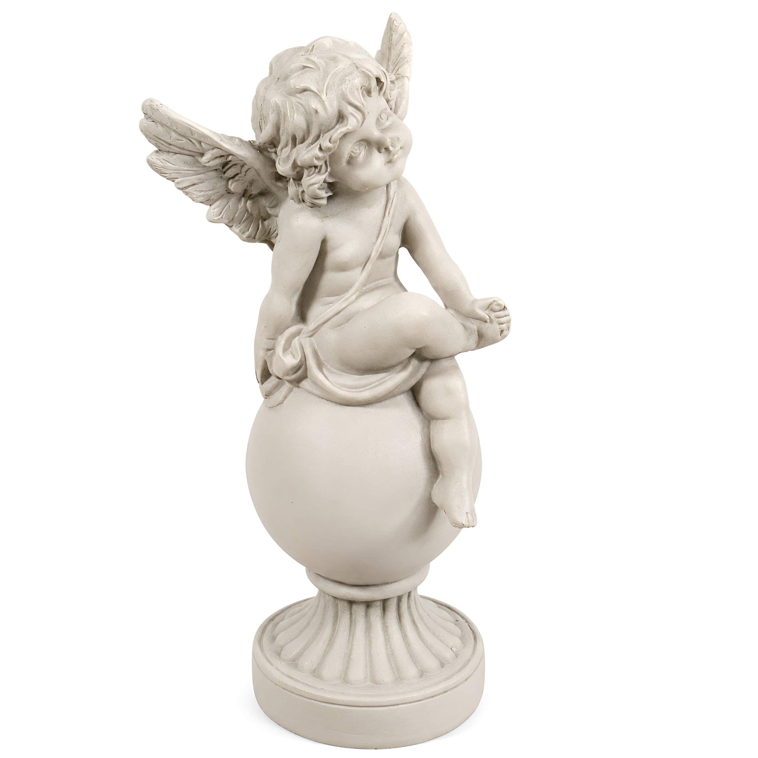Engel Figur Grabengel wetterfest Engelfigur für Grab Garten Balkon Terrasse und Wohnbereich 15 cm
