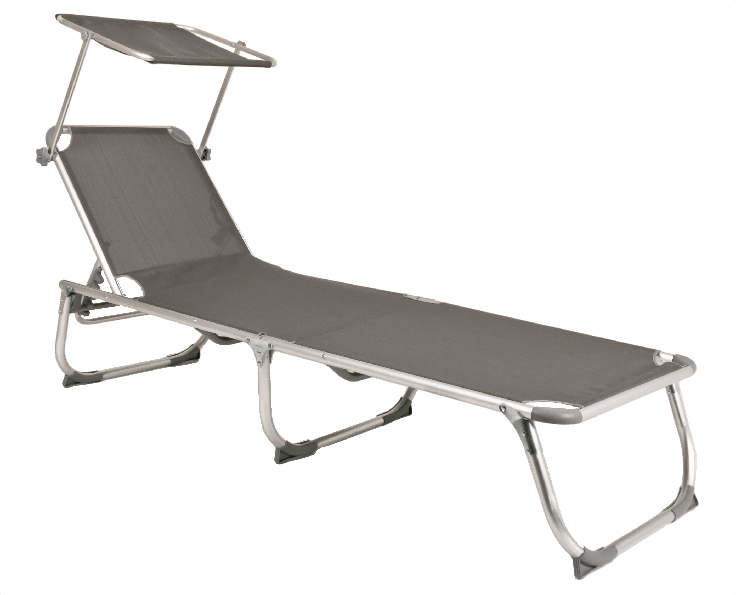 Sonnenliege Gartenliege KISO Sonnendach Dreibeinliege Grau von Garden Pleasure