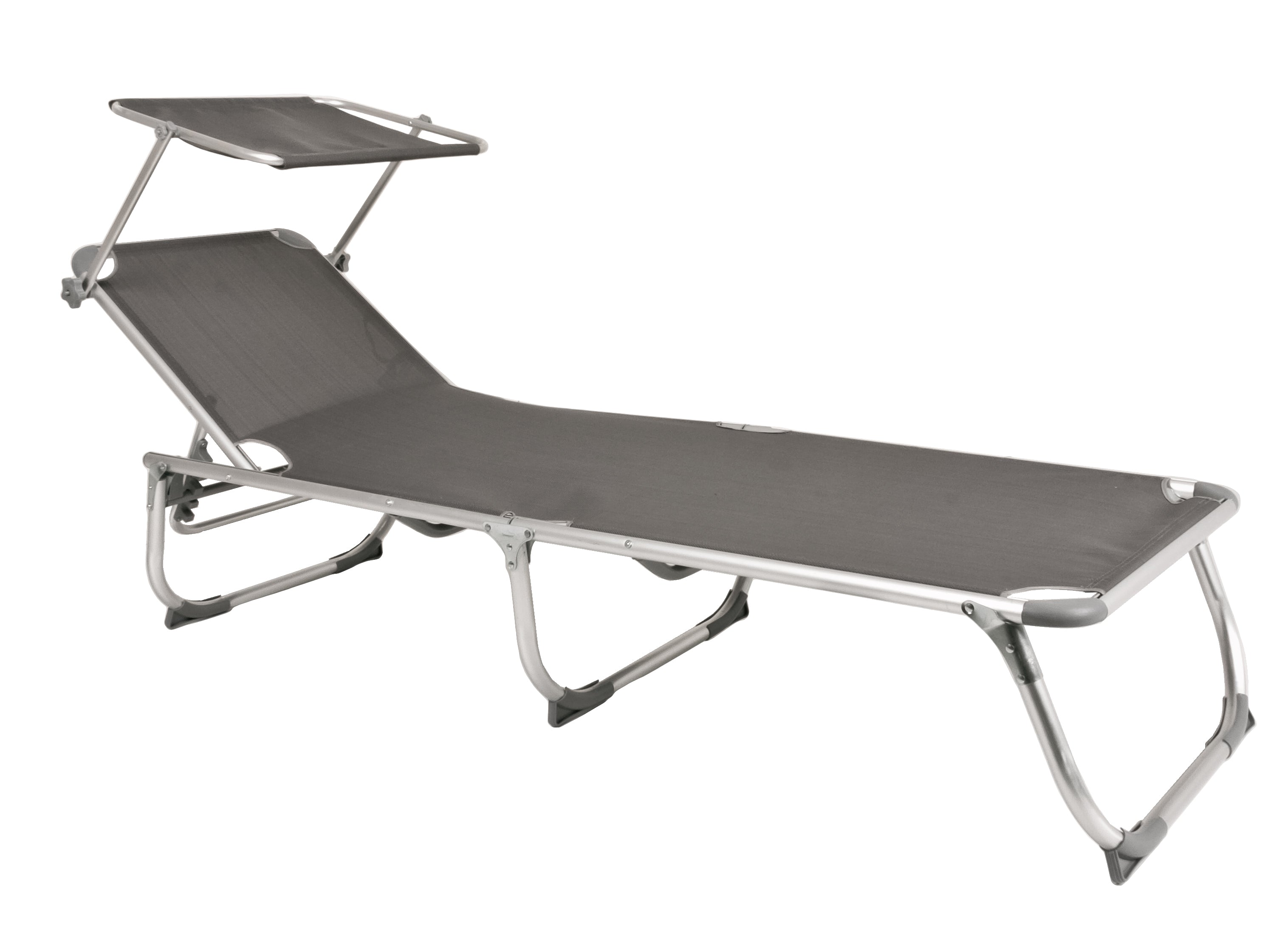 Sonnenliege Gartenliege KISO Sonnendach Dreibeinliege Grau von Garden Pleasure