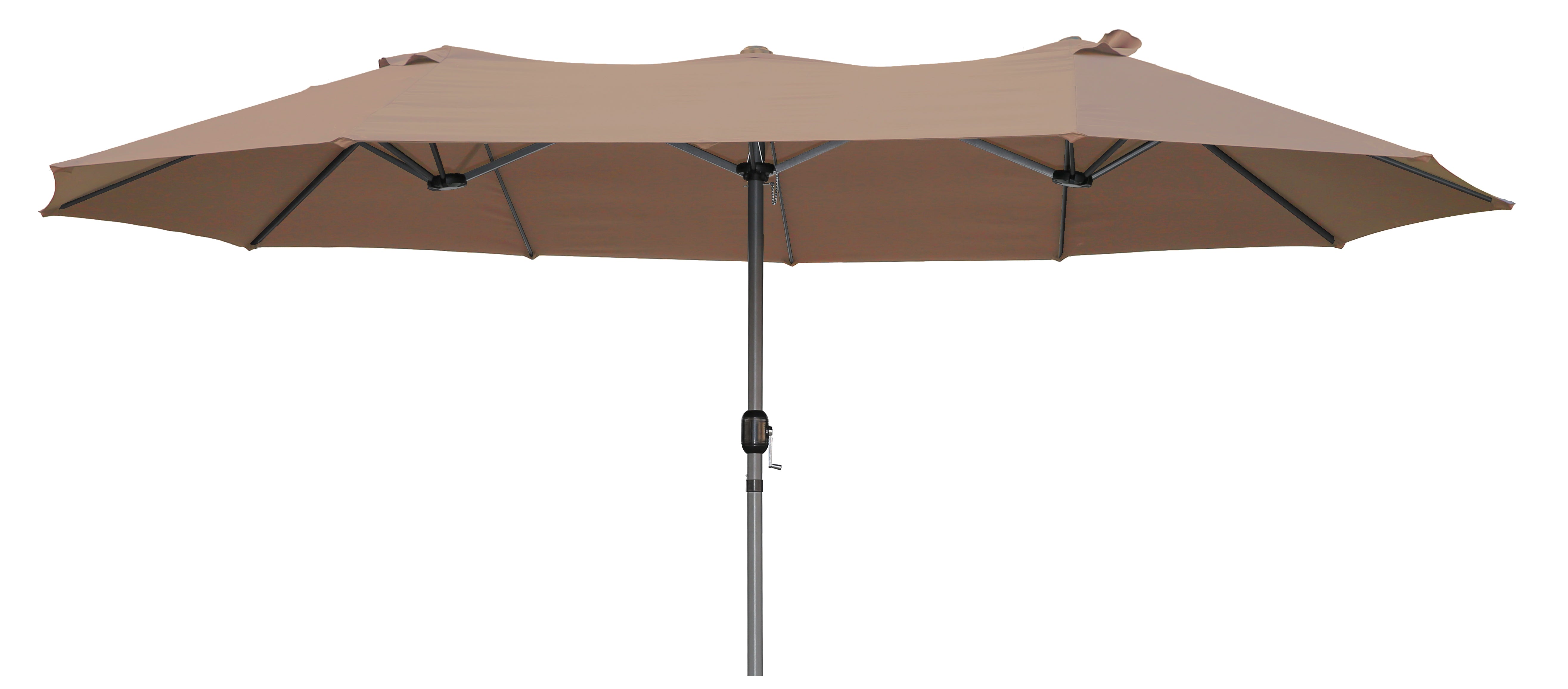 Doppel-Sonnenschirm Marktschirm Gartenschirm Hellbraun von Garden Pleasure