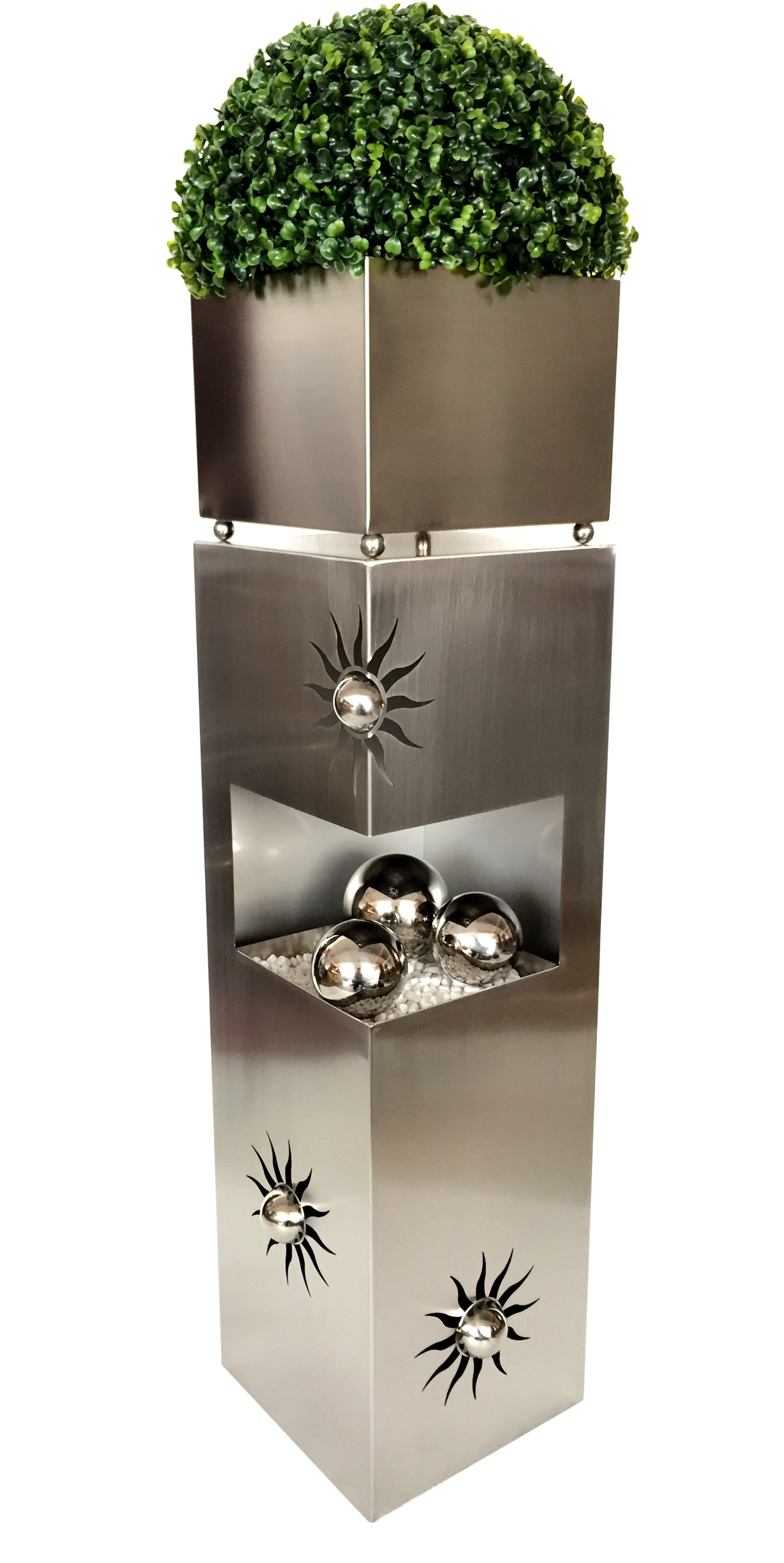 Pflanzsäule Dekosäule SONNE Blumenständer Edelstahl von Garden Pleasure
