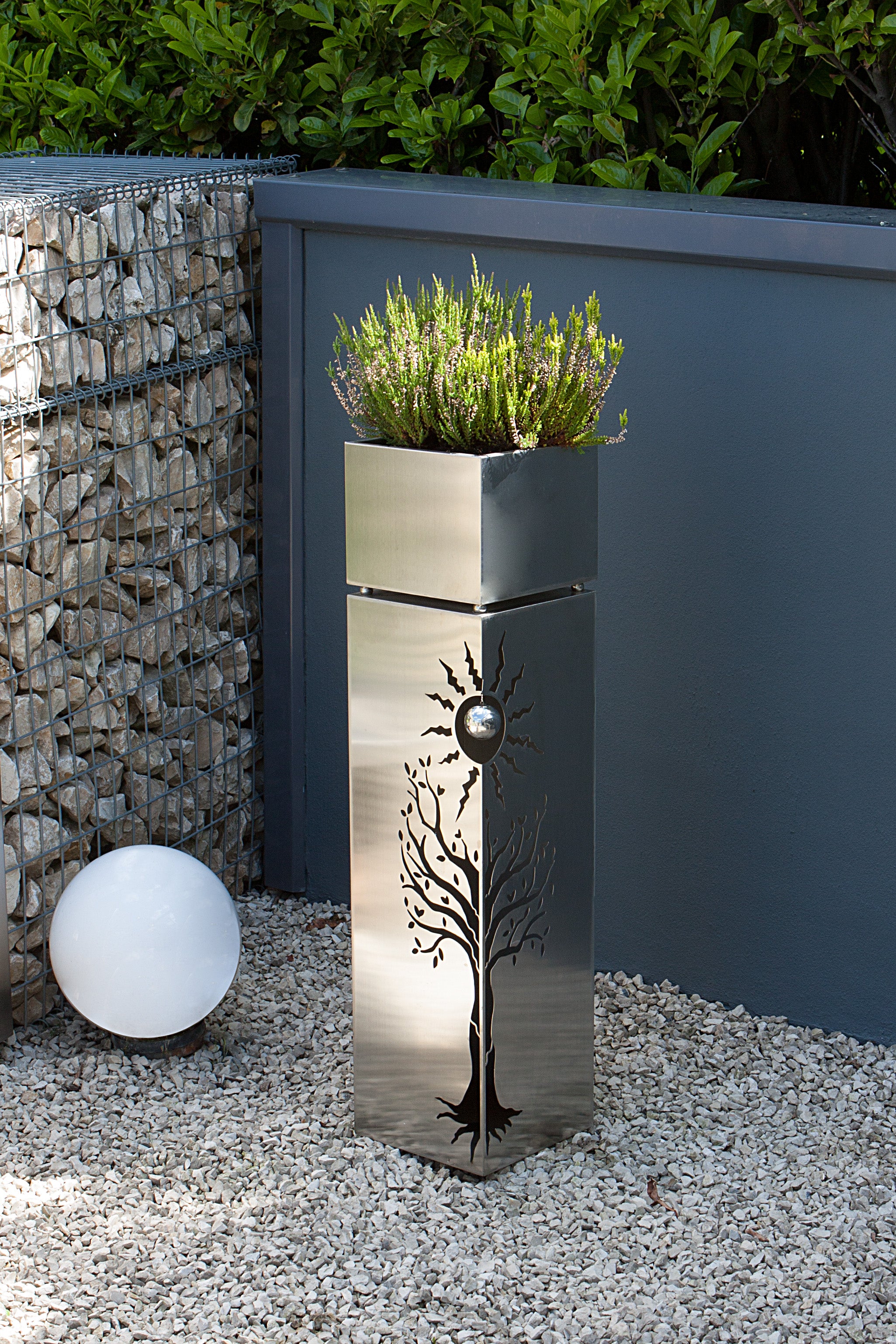 Pflanzsäule Dekosäule BUCHE Blumenständer Edelstahl von Garden Pleasure