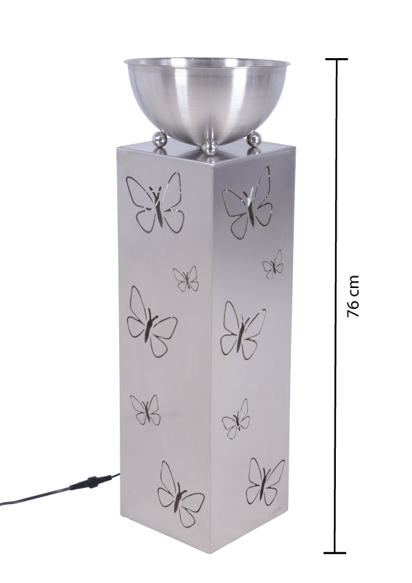 Pflanzsäule Blumenständer FALINA Dekosäule Edelstahl LED von Garden Pleasure