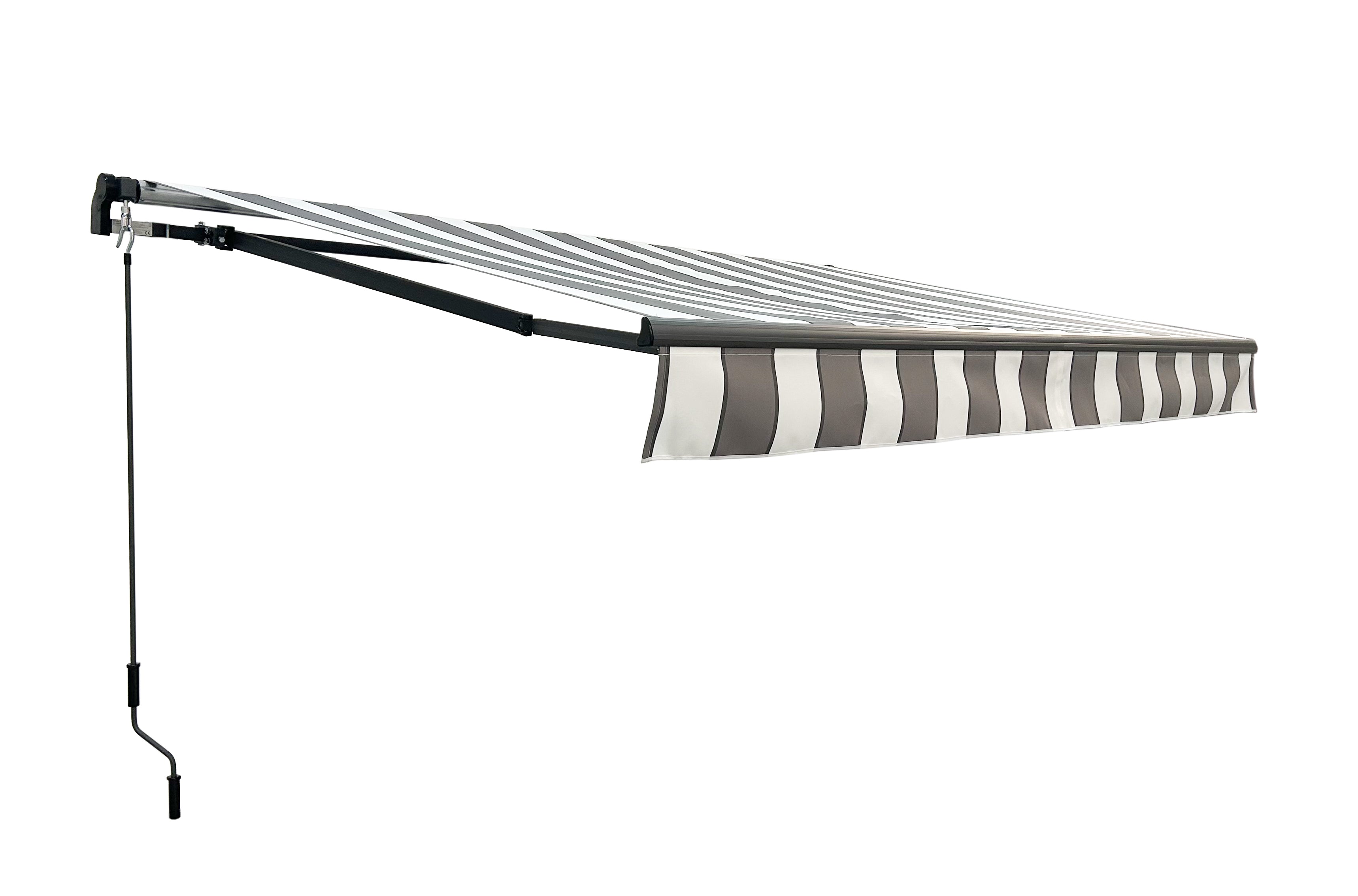 Gelenkarmmarkise Markise Sonnenschutz Balkonmarkise Grau-Weiß von Garden Pleasure