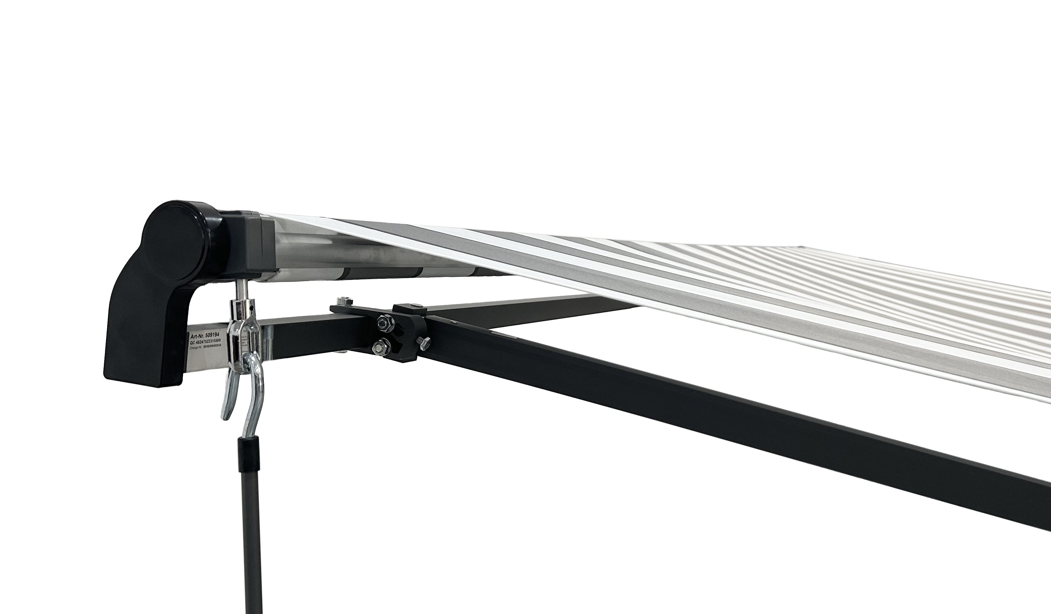 Gelenkarmmarkise Markise Sonnenschutz Balkonmarkise Grau-Weiß Groß von Garden Pleasure