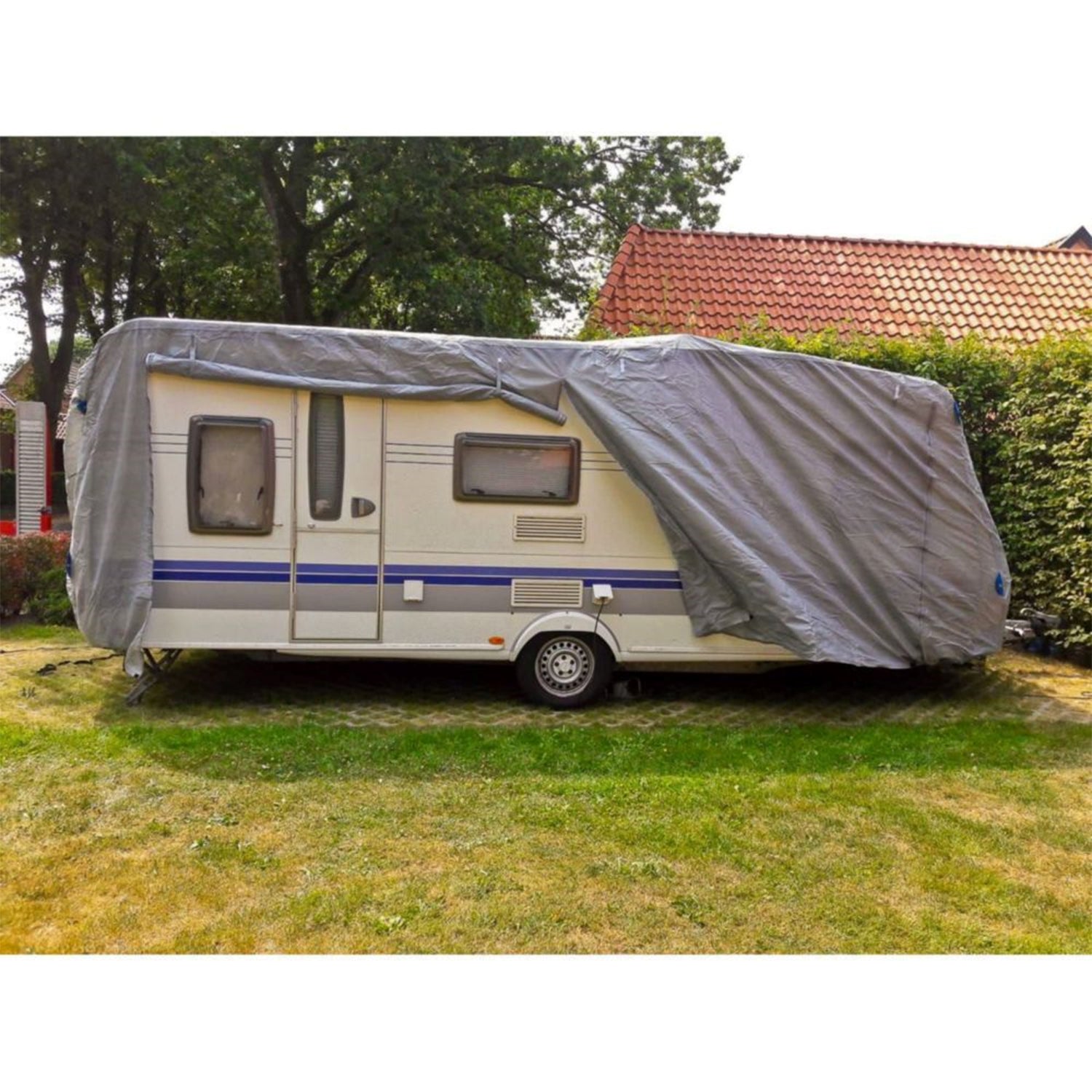 Caravan Wohnwagen Schutzhülle Größe XXL 732x250x220 cm Wohnwagenhülle Abdeckhaube Schutzhaube Wohnwagen