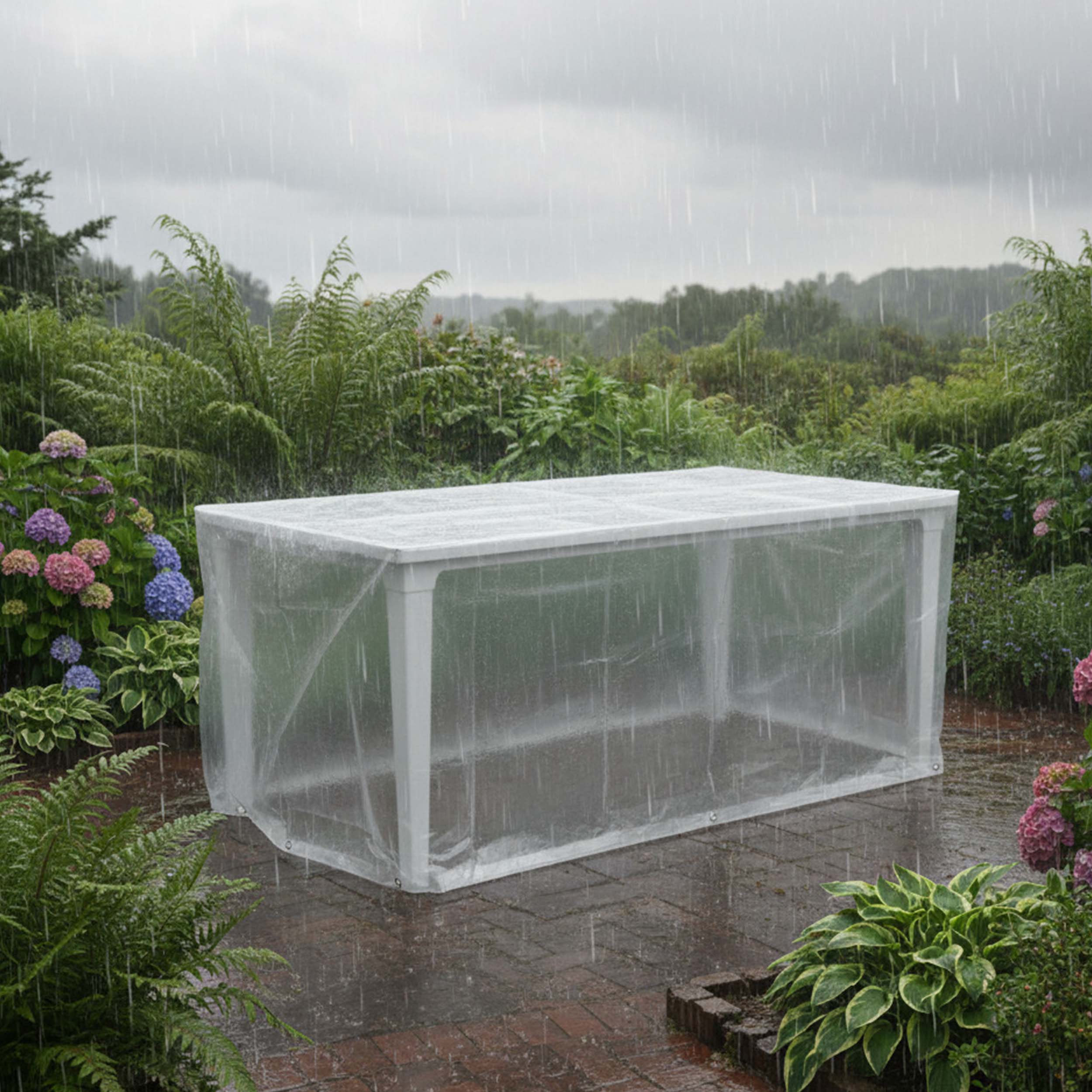 Schutzhülle für Gartentisch – Modell Bornholm – EuroLine Abdeckhaube wetterfest UV-beständig – in 2 Größen erhältlich
