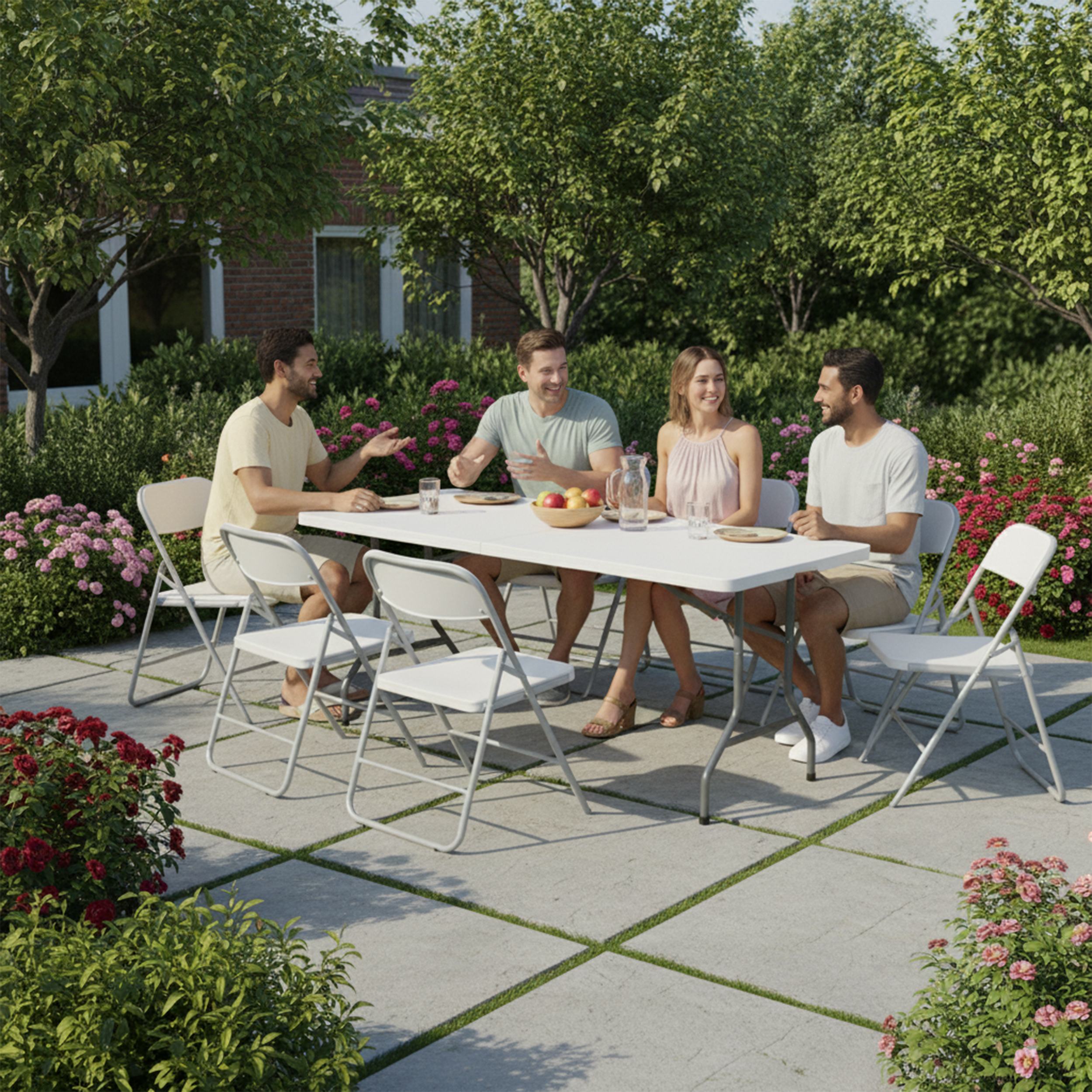 Biertisch Koffer Klapptisch Kunststoff 180 cm Gartentisch klappbar für Haus und Garten