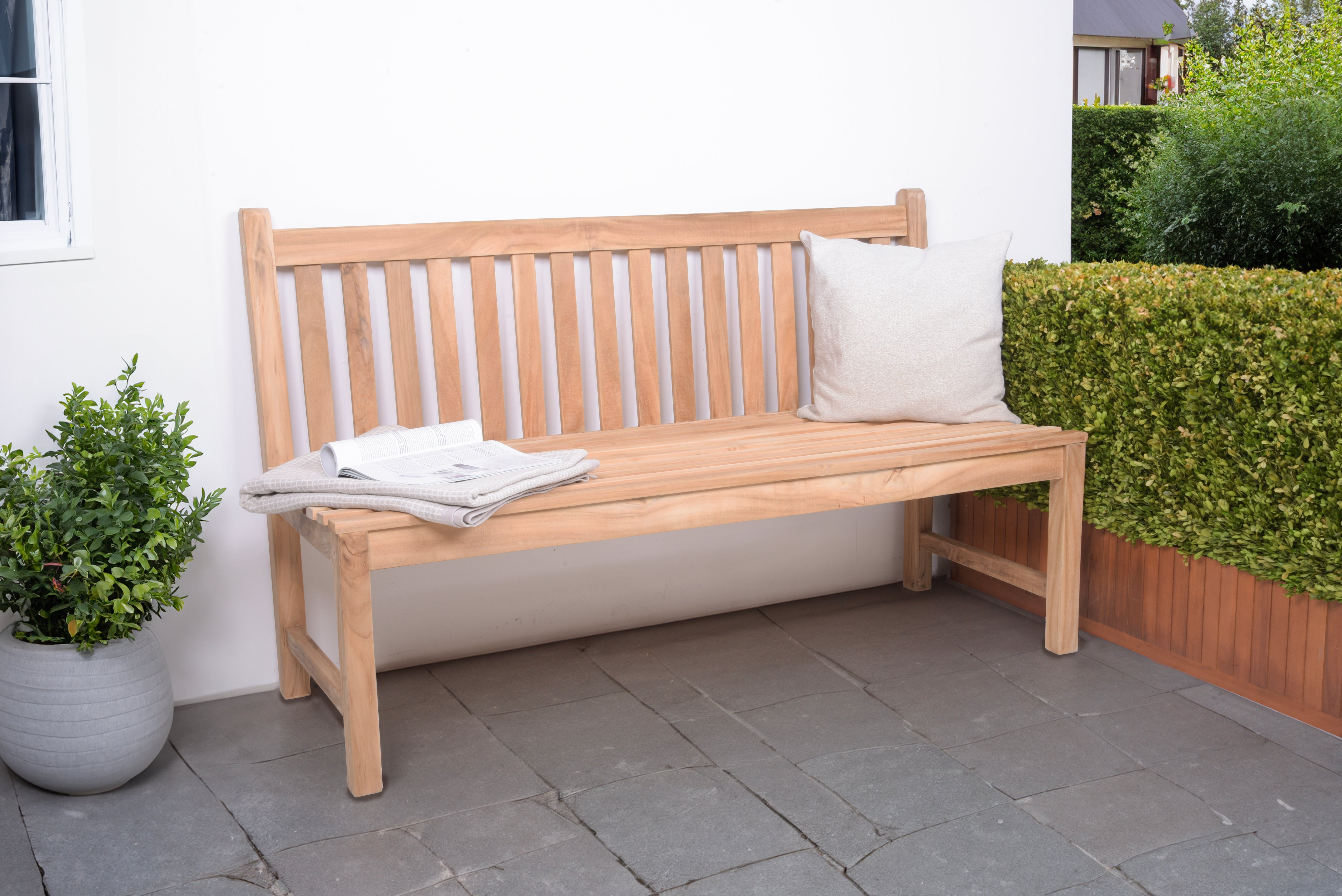 Bank Sitzbank SOLO Gartenbank Teakholz 3-Sitzer von Garden Pleasure