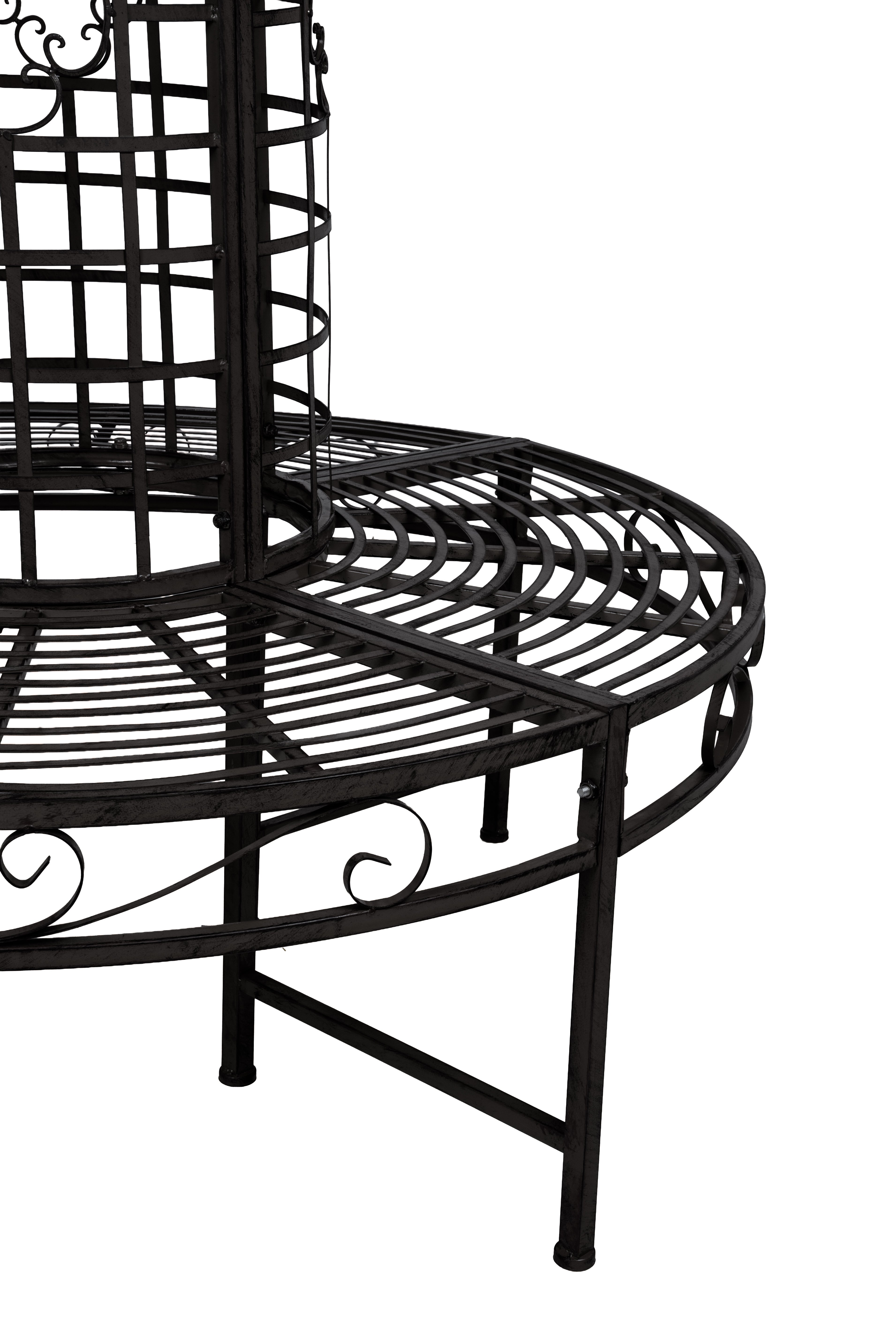 Baumbank Rundbank LARISSA Gartenbank Metallbank Schwarz von Garden Pleasure