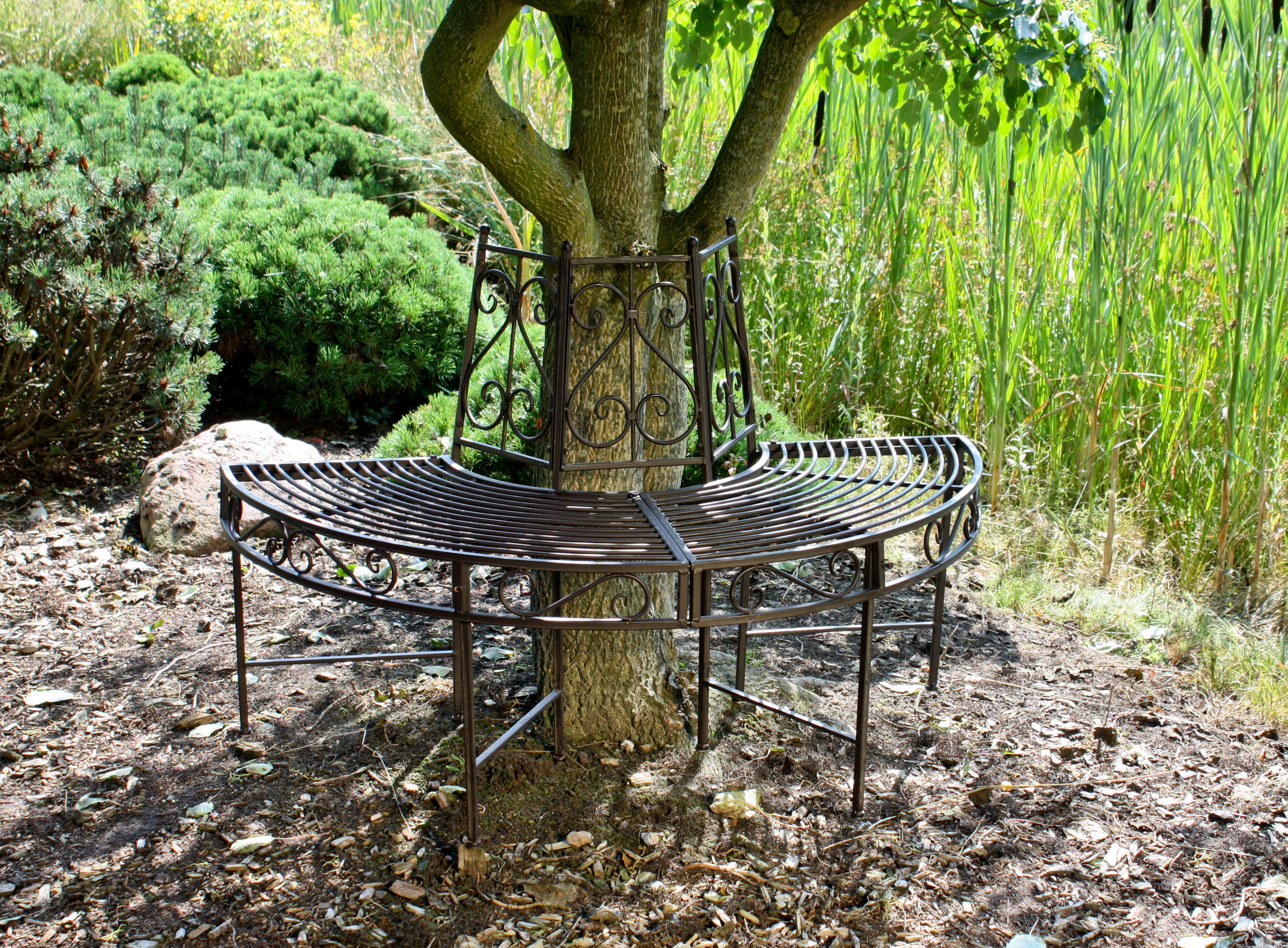 Baumbank Gartenbank NARVI Sitzbank Holzbank robust pflegeleicht Outdoor von Garden Pleasure