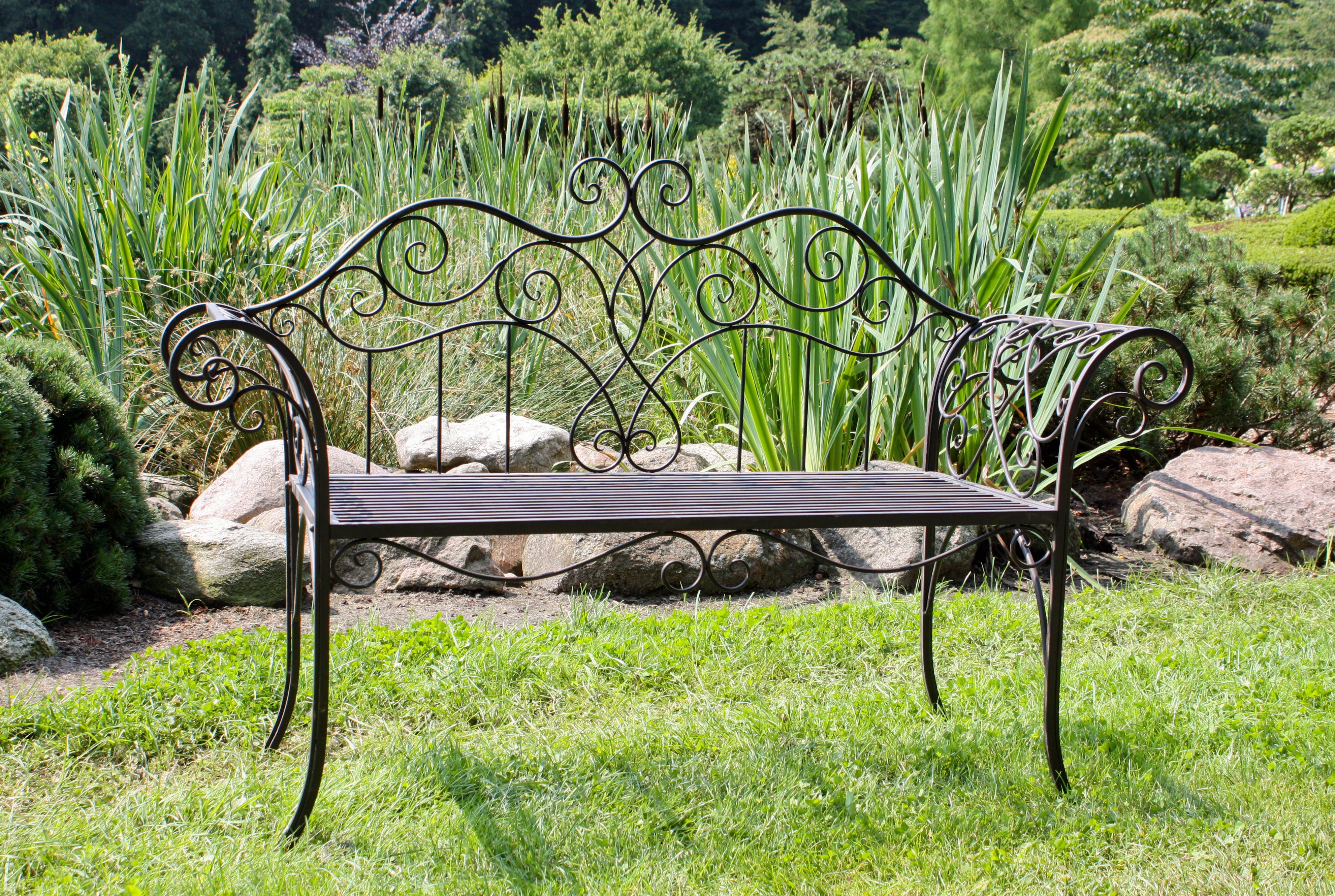 Gartenbank Sitzbank SELENE Metallbank Rostoptik von Garden Pleasure