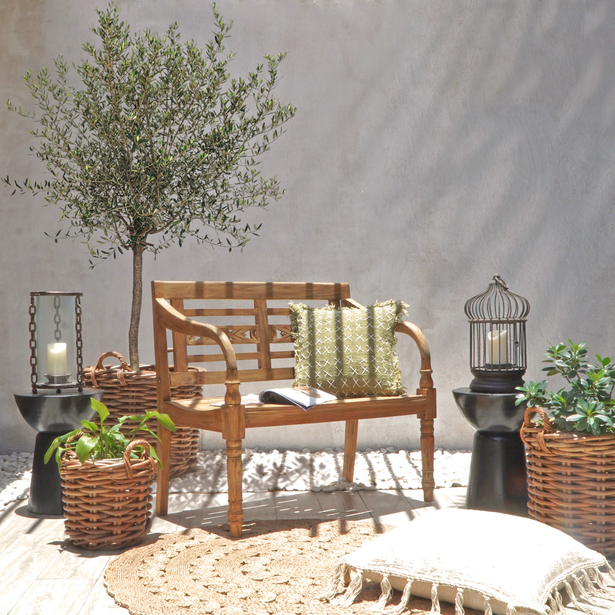 Bank Sitzbank MOYO Gartenbank Mahagoni Natur-Antik von Garden Pleasure