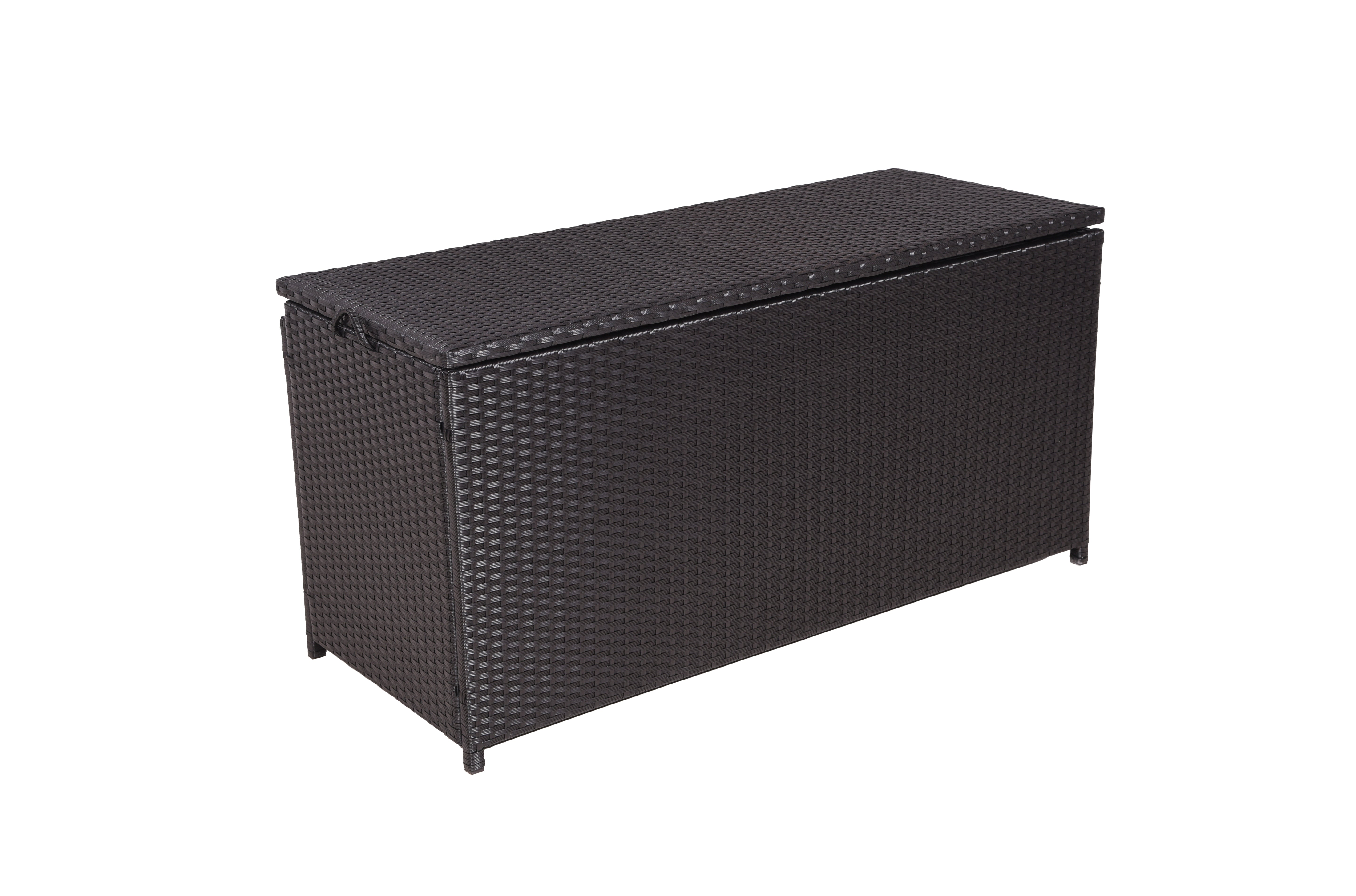 Auflagenbox Kissenbox PATRAS Gartentruhe Polyrattan Schwarz von Garden Pleasure
