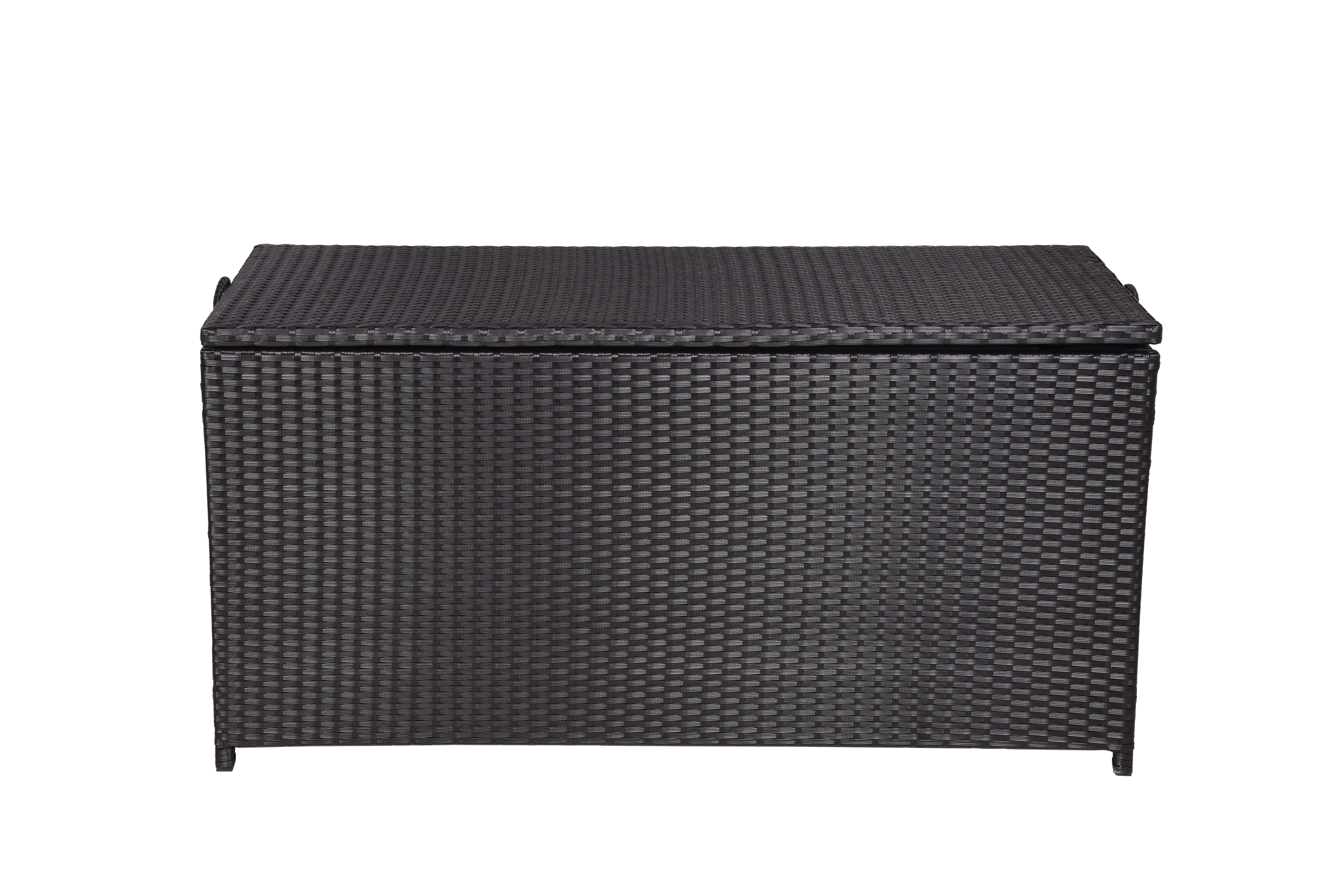 Auflagenbox Kissenbox PATRAS Gartentruhe Polyrattan Schwarz von Garden Pleasure