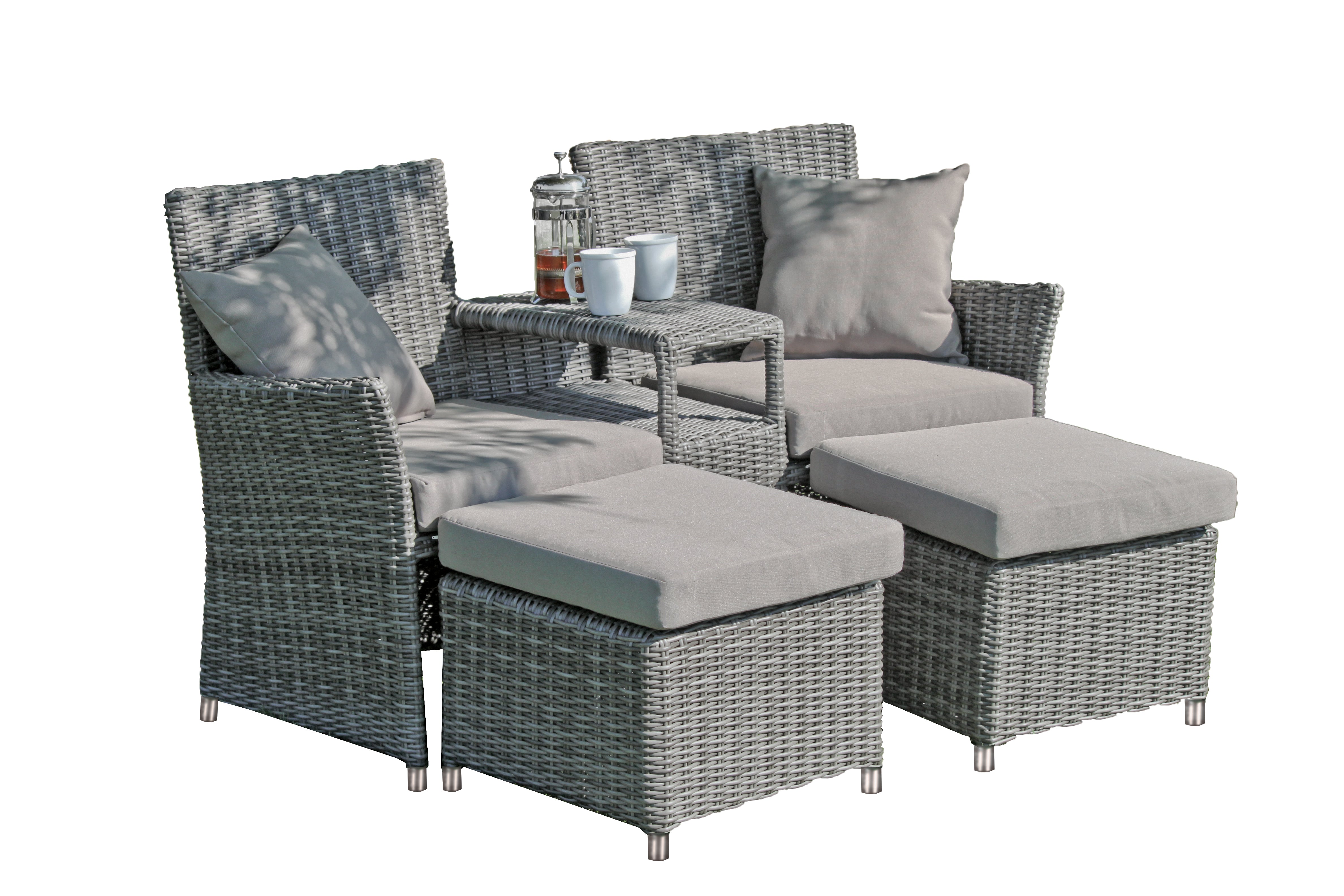 Doppelsessel-Set Loungeset Gartenlounge Outdoor-Set robust pflegeleicht Outdoor von Garden Pleasure
