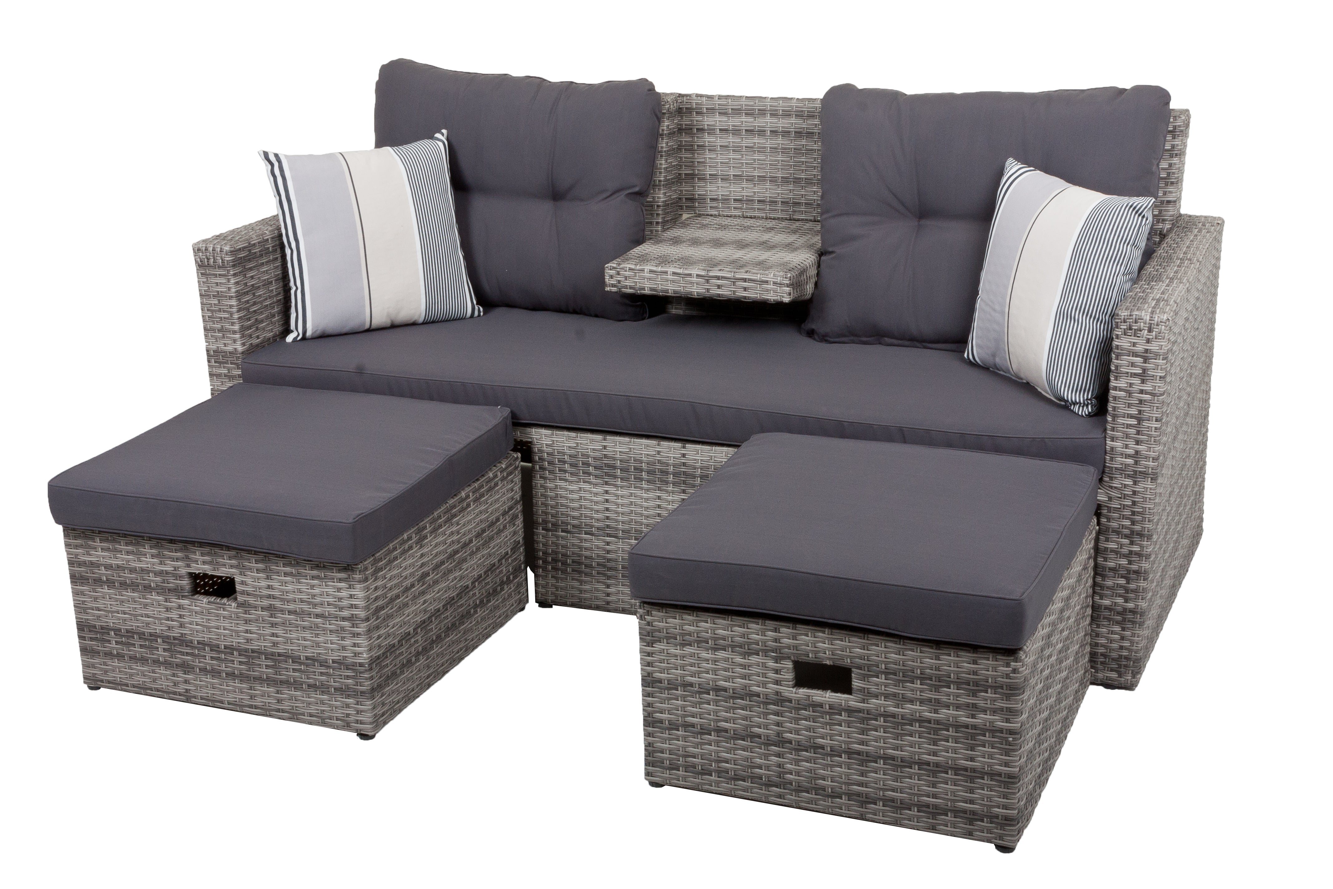 Loungesofa Loungeset VALLETTA Gartenlounge Outdoor-Set robust pflegeleic Outdoor von Garden Pleasure