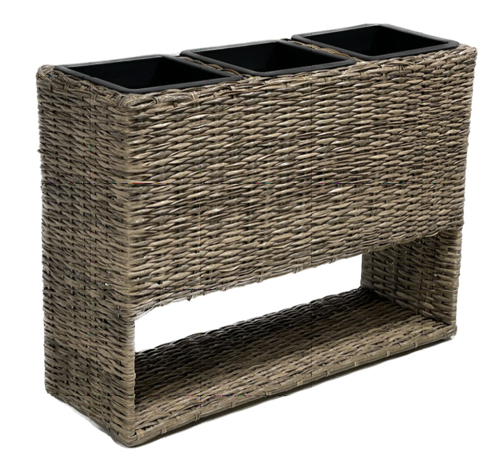 Pflanzkasten Blumenkasten MELISSA Hochbeet Polyrattan anisbraun von Garden Pleasure