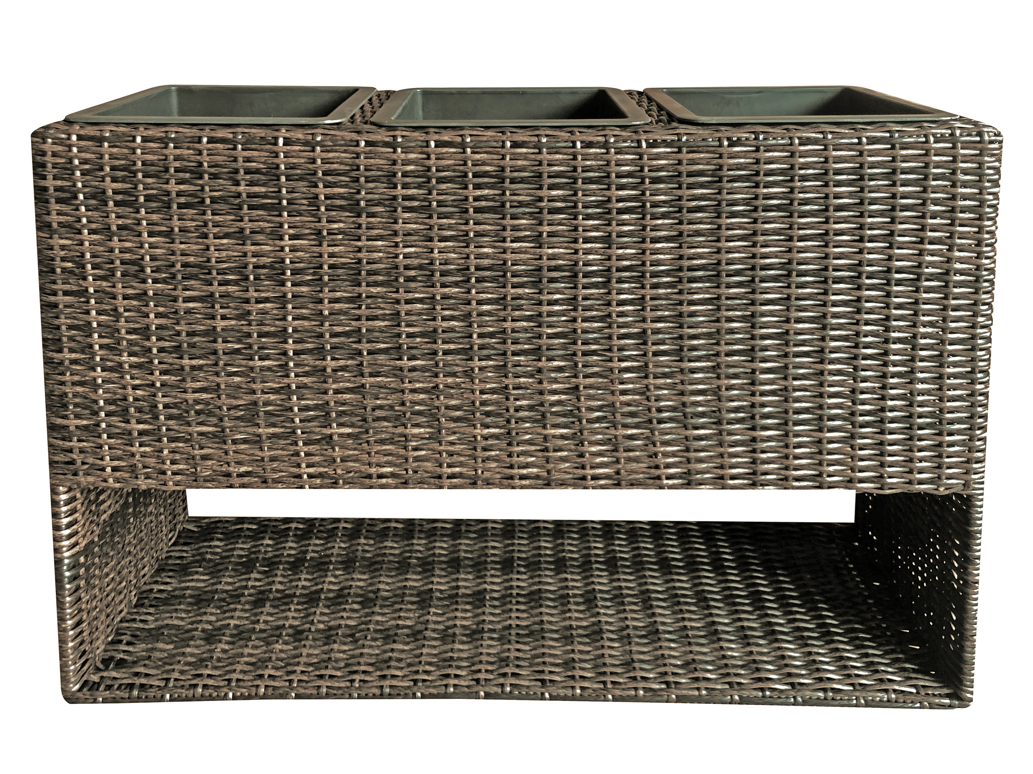 Pflanzkasten Blumenkasten MELISSA Hochbeet Polyrattan anisbraun von Garden Pleasure