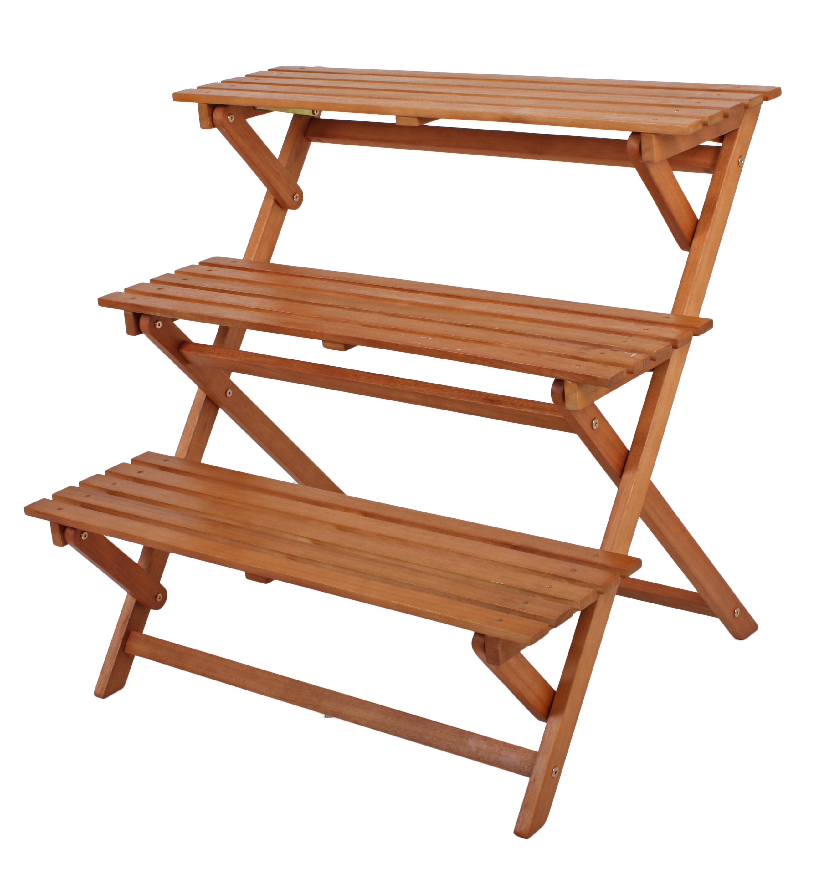 Pflanztreppe Blumentreppe CAMBRIA Pflanzenregal Eukalyptusholz von Garden Pleasure