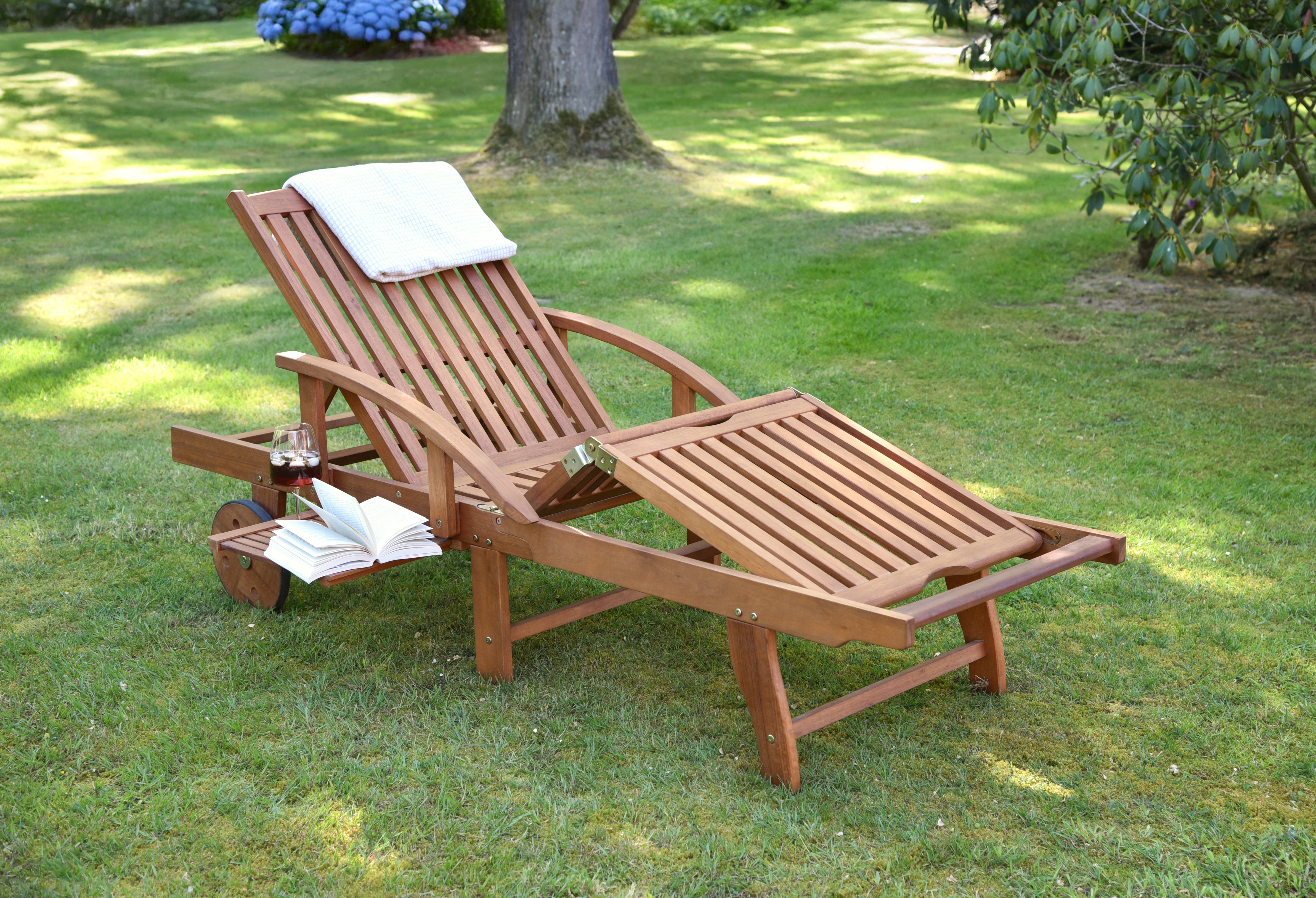 Sonnenliege Gartenliege BEVERLY HILLS Relaxliege Eukalyptusholz von Garden Pleasure