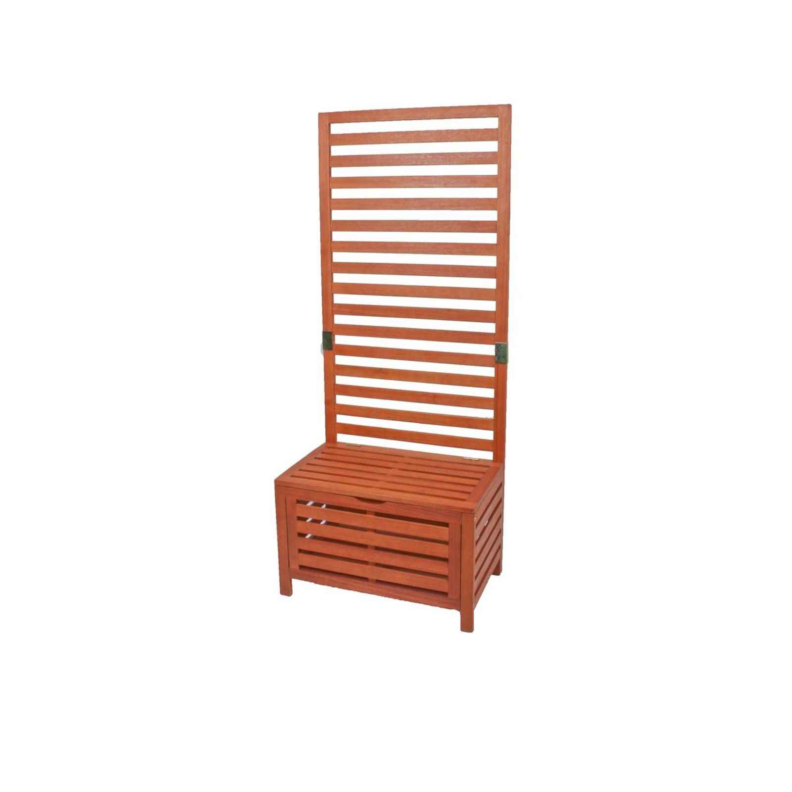 Sichtschutz-Bank Sitzbank CONCORD Truhenbank Eukalyptusholz von Garden Pleasure