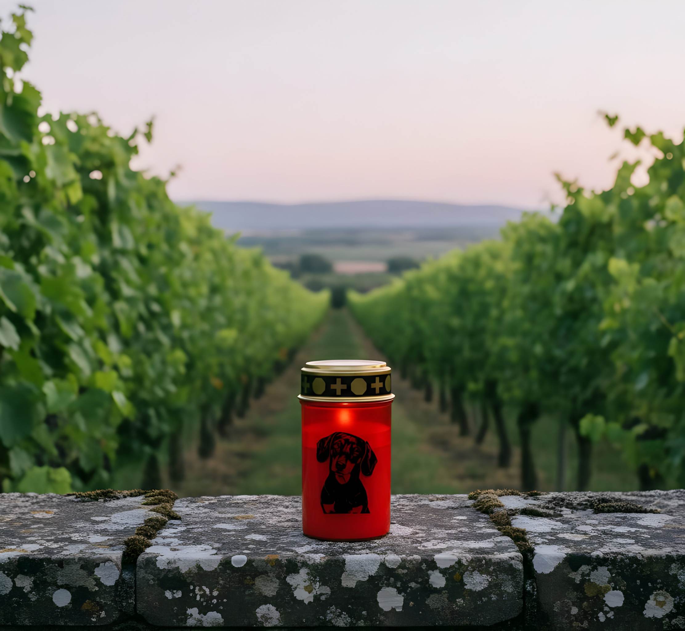 LED Grablicht Hund Grablicht LED mit 2 LR14 Batterien Grabschmuck Hund in Rot oder Weiß, verschiedene Motive zur Auswahl