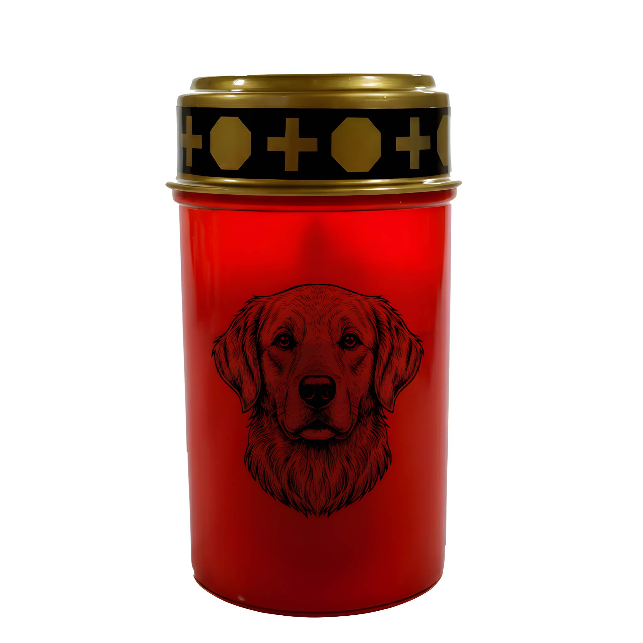 LED Grablicht Hund Grablicht LED mit 2 LR14 Batterien Grabschmuck Hund in Rot oder Weiß, verschiedene Motive zur Auswahl