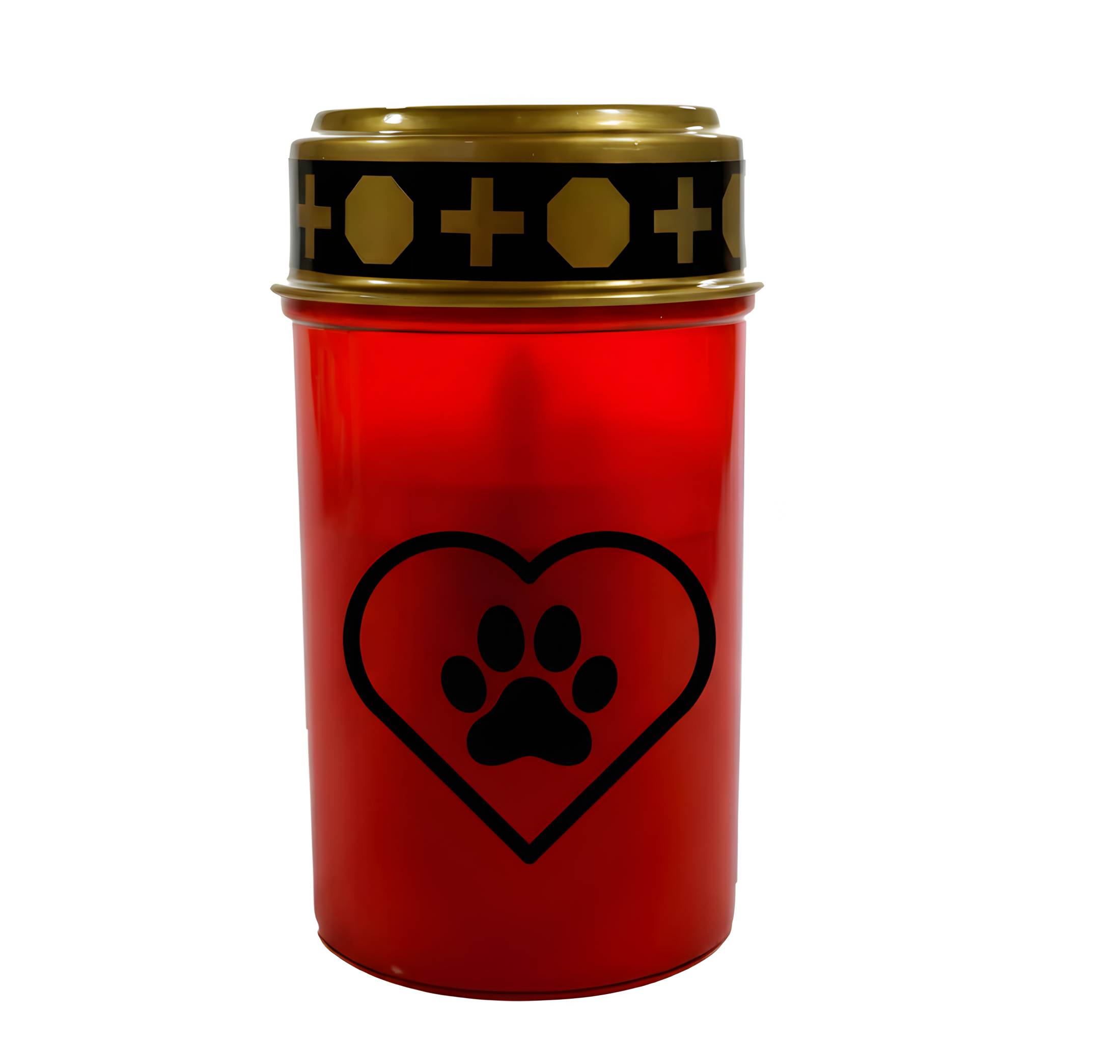 LED Grablicht Hund Grablicht LED mit 2 LR14 Batterien Grabschmuck Hund in Rot oder Weiß, verschiedene Motive zur Auswahl