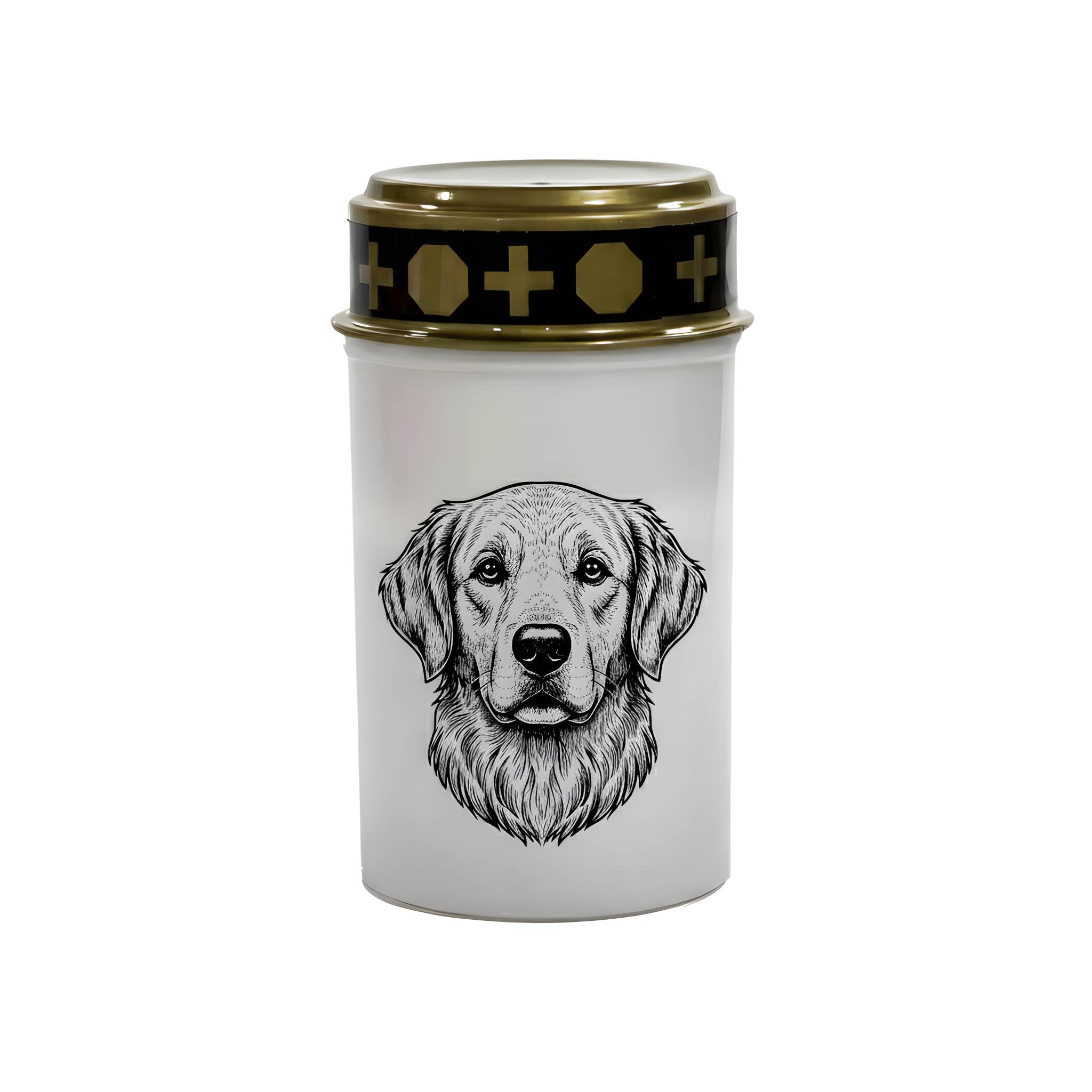 LED Grablicht Hund Grablicht LED mit 2 LR14 Batterien Grabschmuck Hund in Rot oder Weiß, verschiedene Motive zur Auswahl