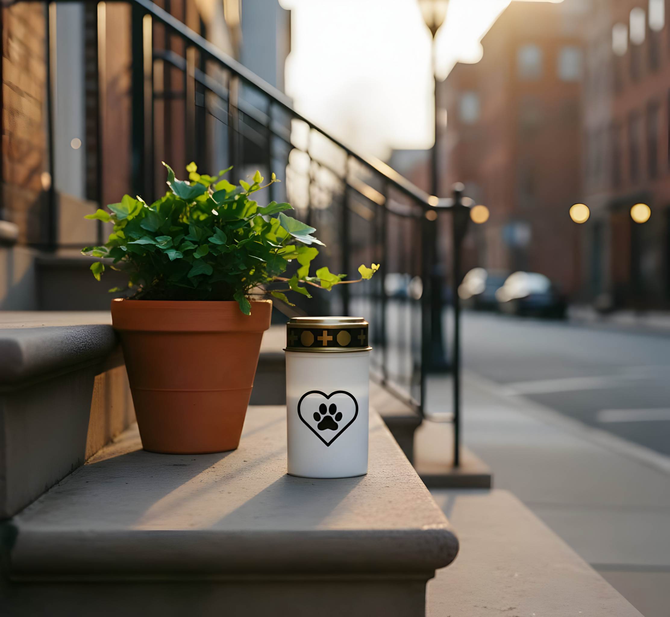 LED Grablicht Hund Grablicht LED mit 2 LR14 Batterien Grabschmuck Hund in Rot oder Weiß, verschiedene Motive zur Auswahl