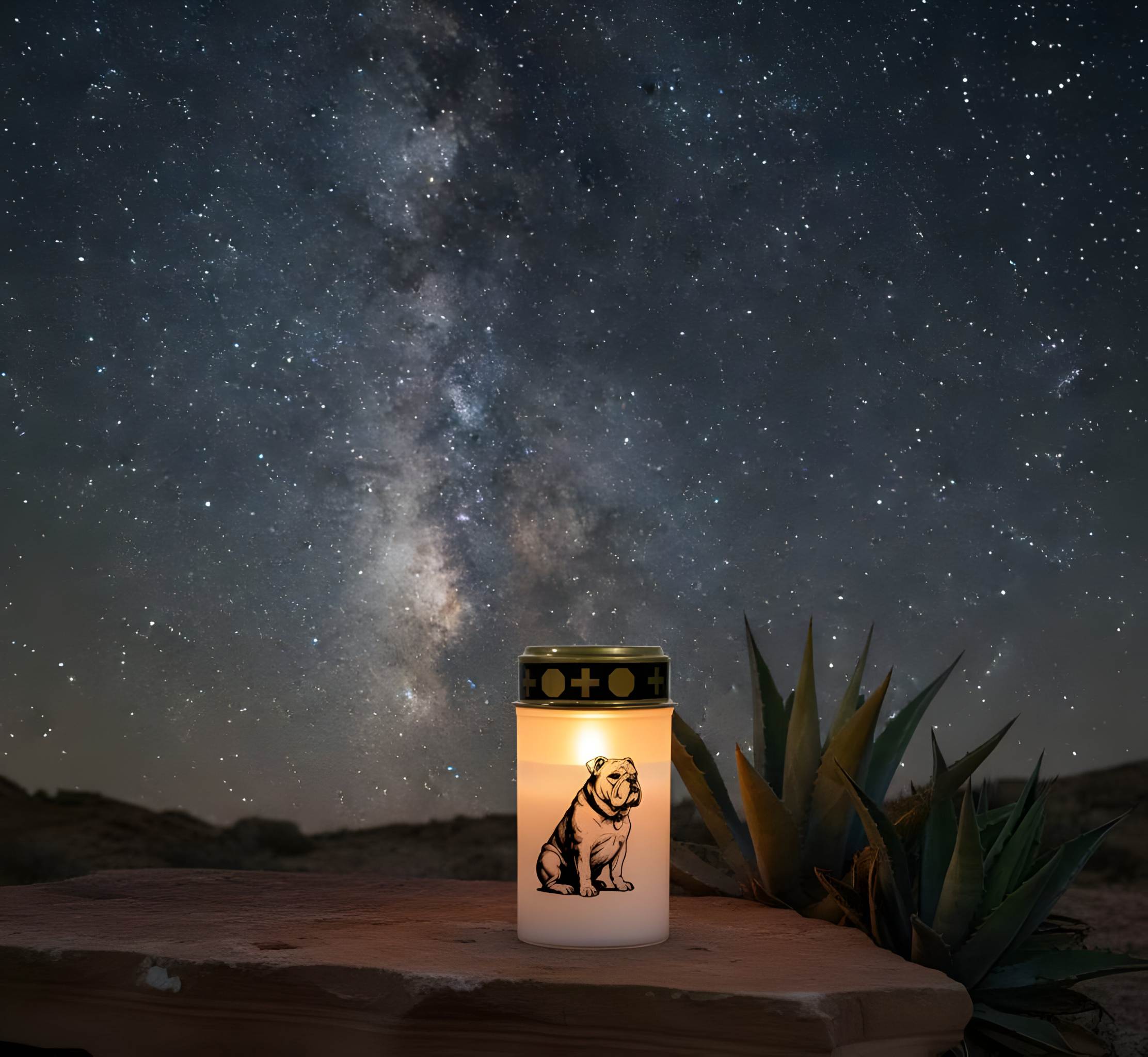 LED Grablicht Hund Grablicht LED mit 2 LR14 Batterien Grabschmuck Hund in Rot oder Weiß, verschiedene Motive zur Auswahl