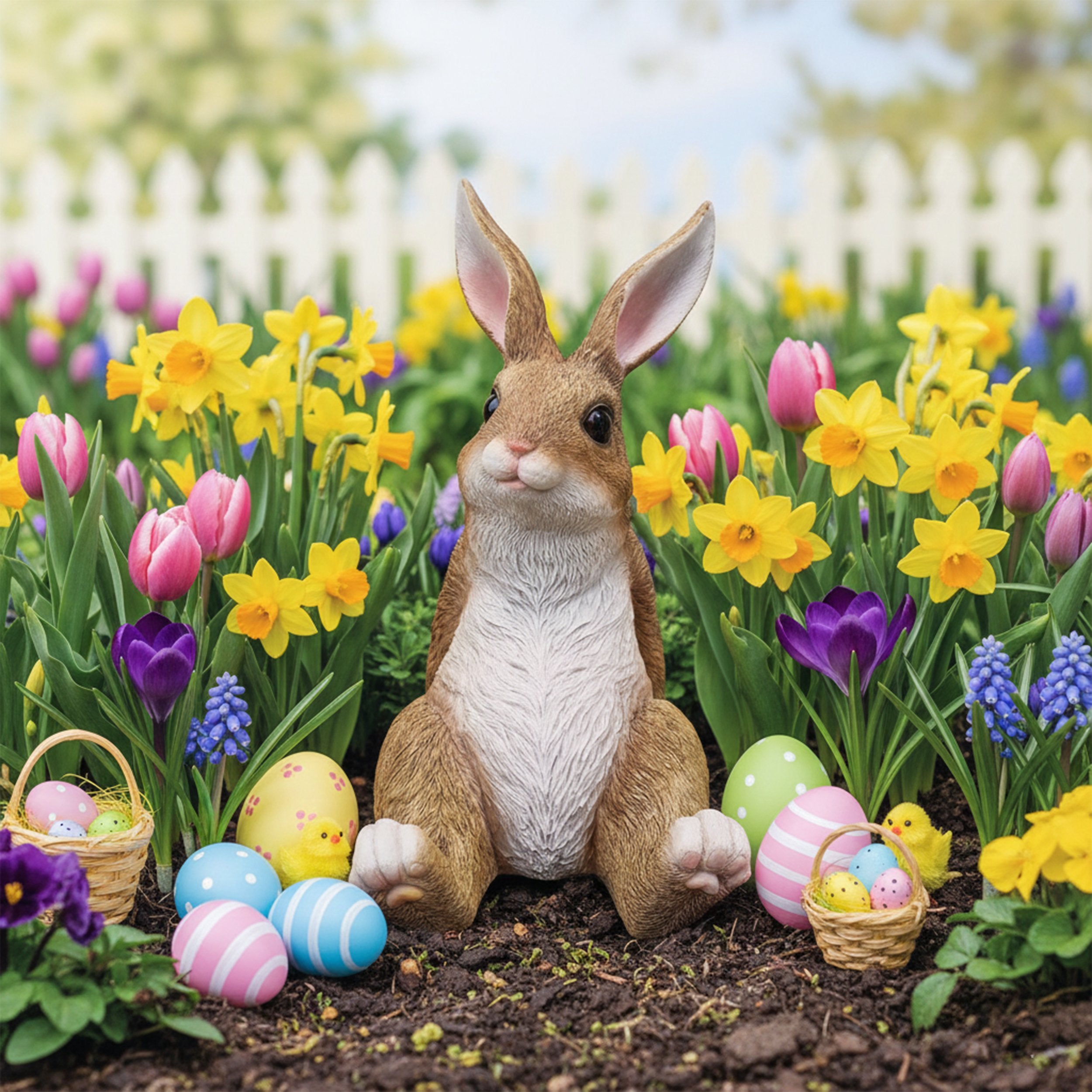 Dekofigur Hase Lars sitzend – Lustige Tierfigur für Garten & Heim