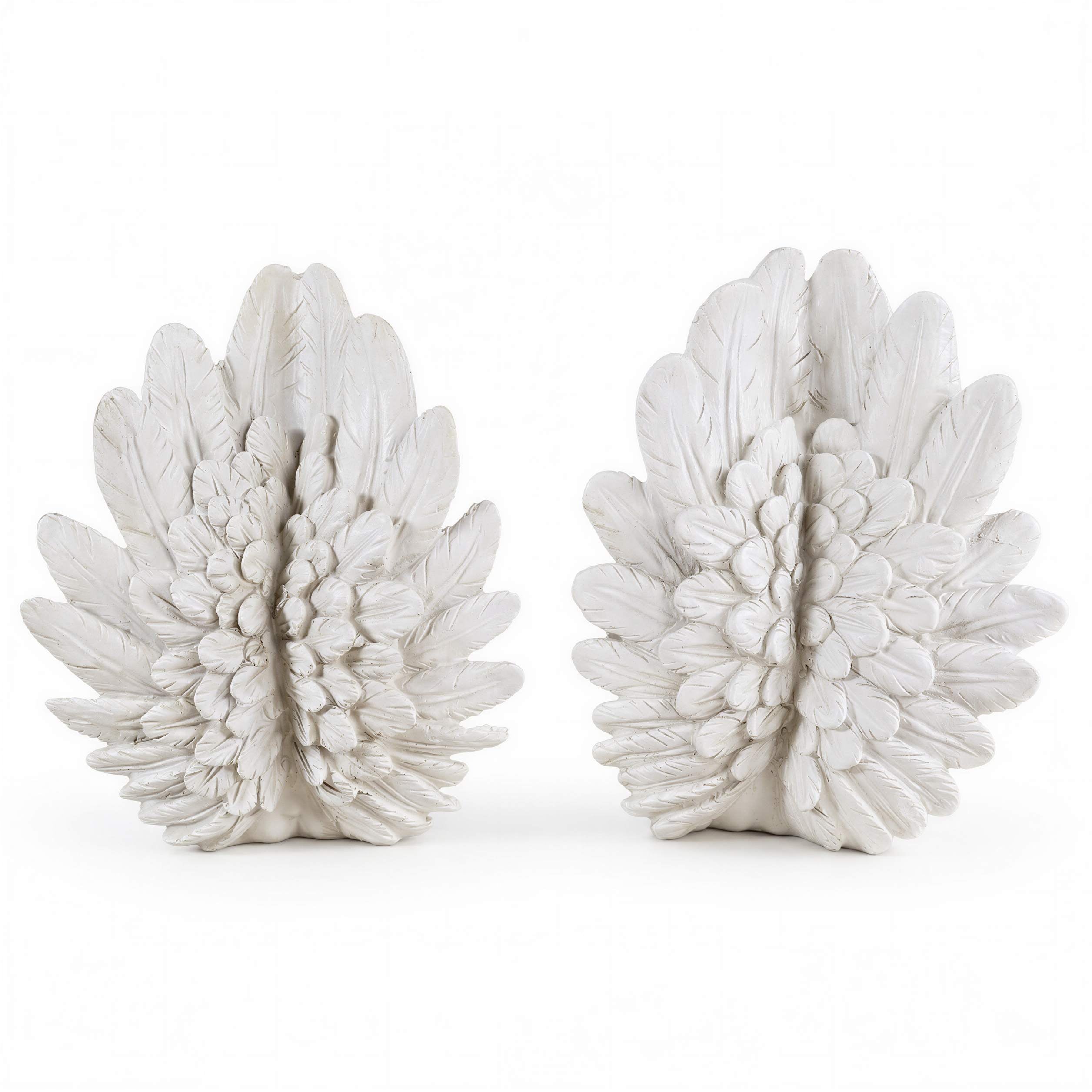 Engel Figur 2er Set Grabengel weiß sitzend Grabschmuck Grabdeko für Friedhof Garten und Zuhause wetterfest