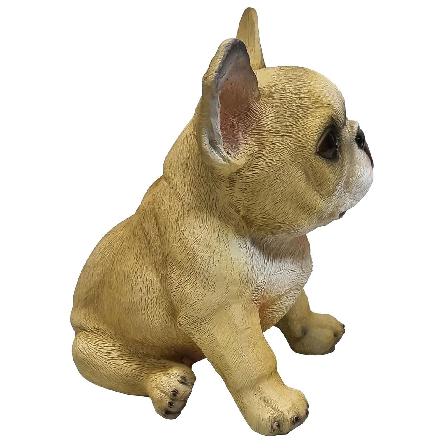 Hundefigur Französische Bulldogge Welpe Tierfigur beige Gartenfigur Dekofigur