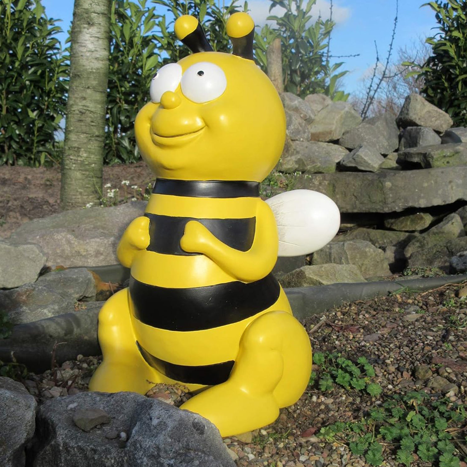 Biene Bienenfigur Tierfigur sitzend 45cm Gartenfigur Dekofigur