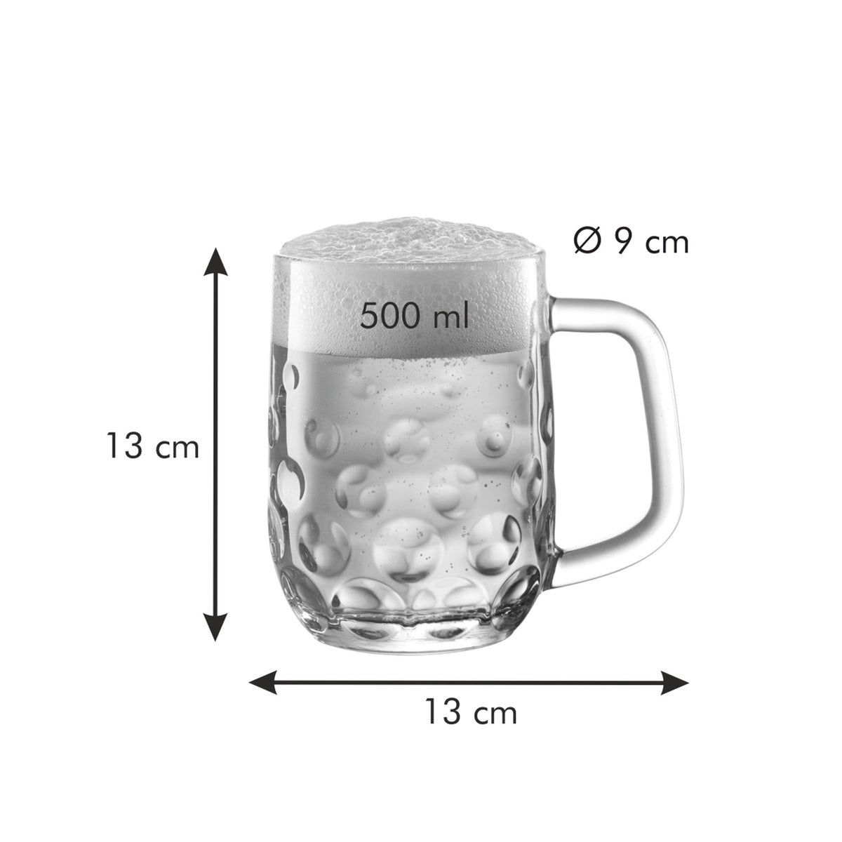 Tescoma myBEER Salute Bierkrug 0,5 l aus Glas mit Henkel