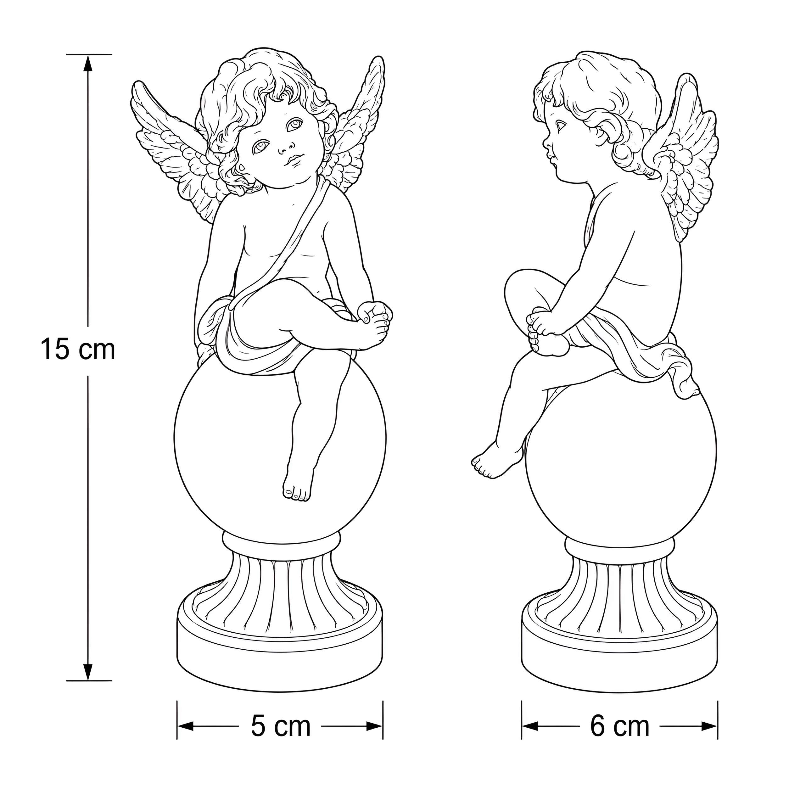 Engel Figur Grabengel wetterfest Engelfigur für Grab Garten Balkon Terrasse und Wohnbereich 15 cm