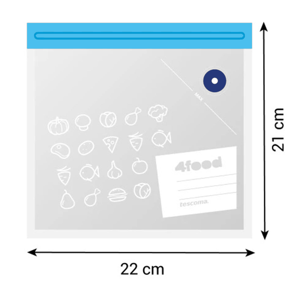 Tescoma 897054 4Food 10 Stück Verschließbare Vakuumierbeutel 21 x 22 cm