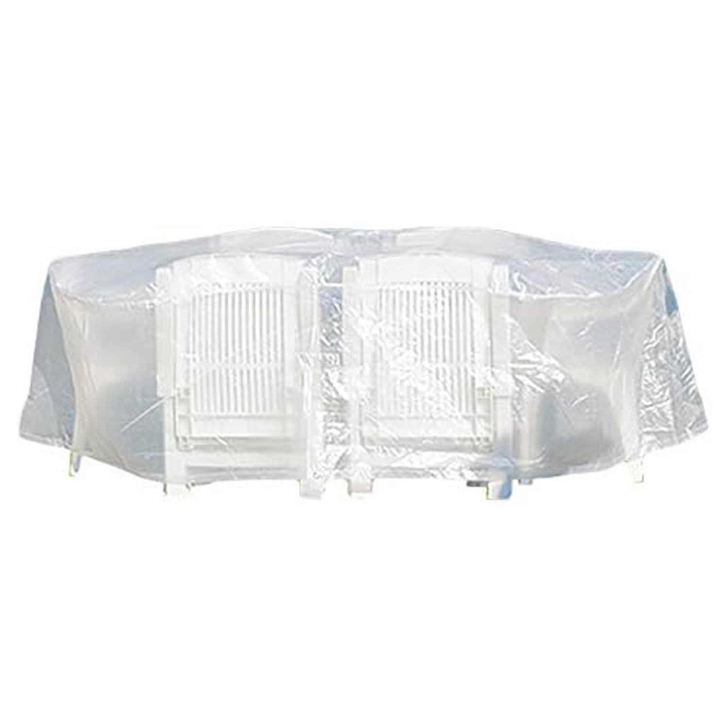 Schutzhülle für Sitzgruppe oval 230x135x70cm Komfort Schutzhaube Abdeckung transparent